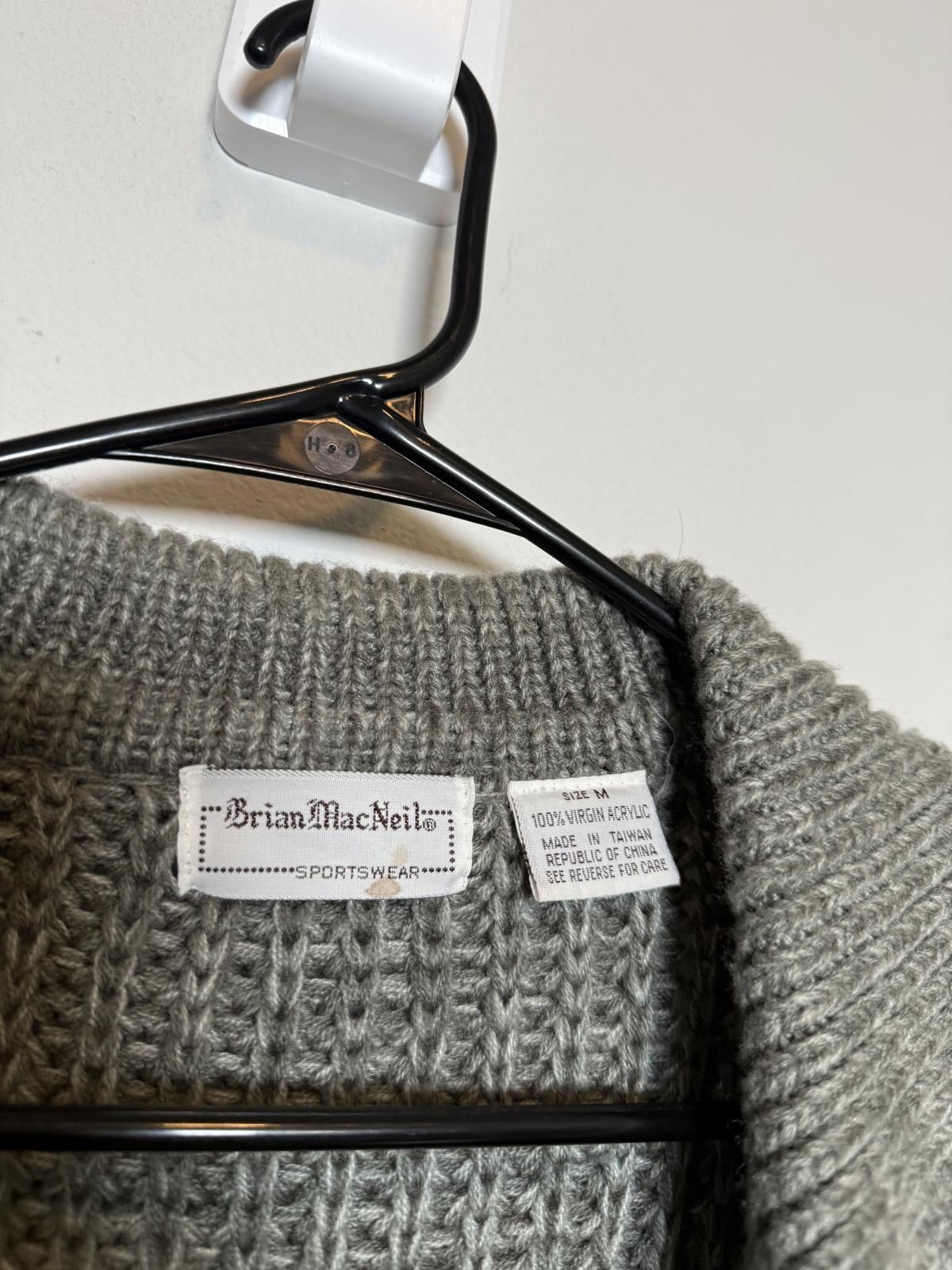 Other Vintage 80s Thick Grey Wool Blend Zip-Up Cardigan Sweater Size US M / EU 48-50 / 2 - 3 Thumbnail