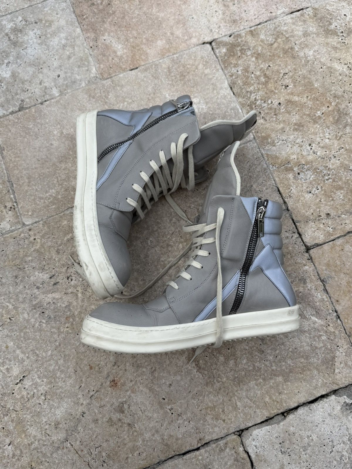 Rick Owens Rick Owens Pearl Milk Reflective Geobasket Size US 10 / EU 43 - 4 Thumbnail