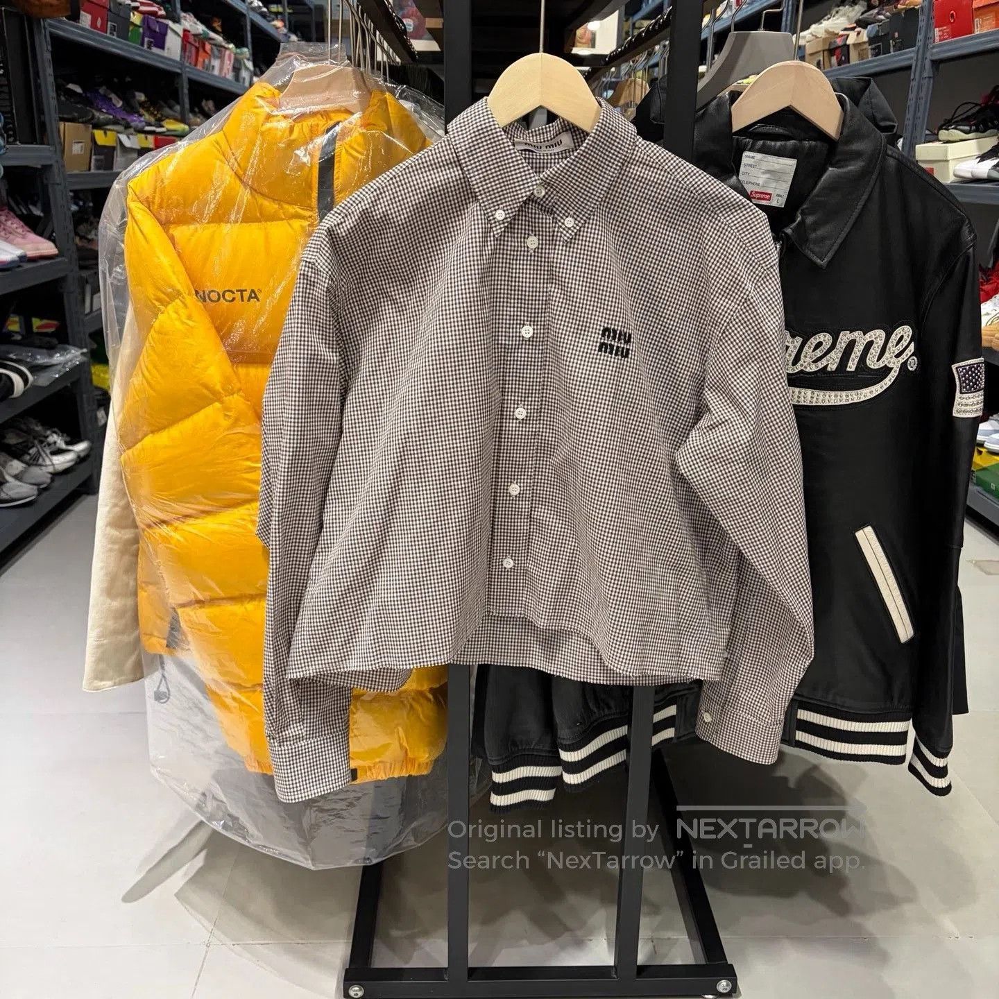 Miu Miu MIU MIU SS23 Logo Embroidered Check Shirt. Size XS / US 0-2 / IT 36-38 - 5 Thumbnail
