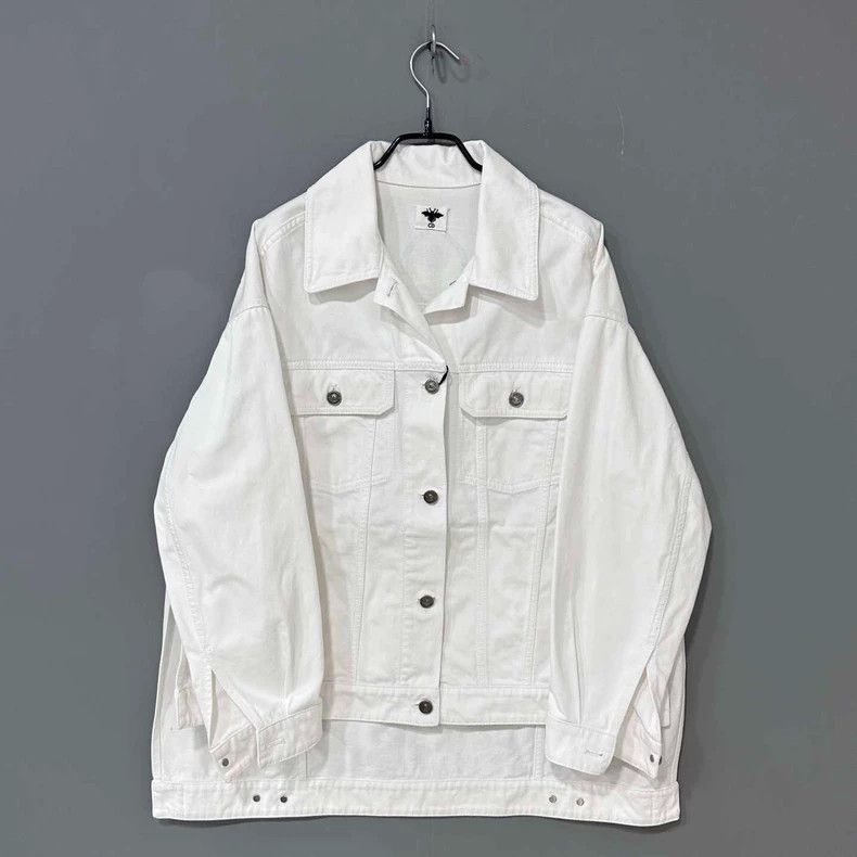 Dior White Denim Jacket with Peacock Print Design-dmc Size US S / EU 44-46 / 1 - 1 Thumbnail