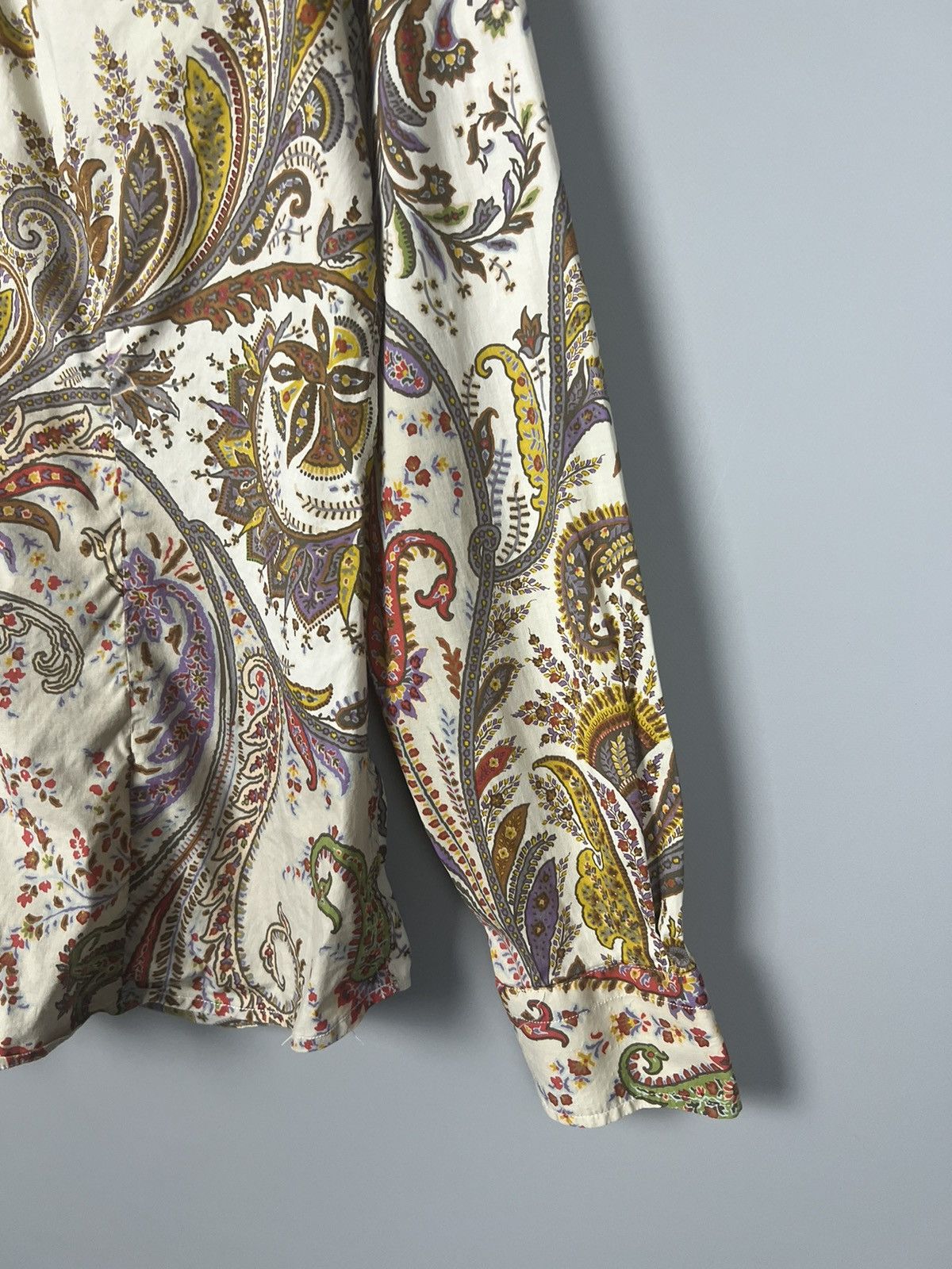 Etro Etro 46 Blouse Shirt Top Neutral Paisley floral print Size L / US 10 / IT 46 - 2 Thumbnail