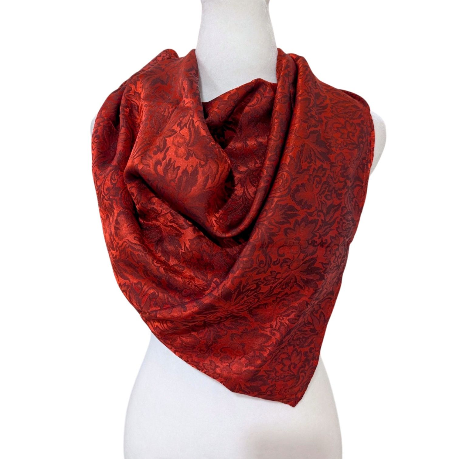 Other Cattle Kate Red Western Prairie Floral Silk Scarf Size ONE SIZE - 1 Thumbnail