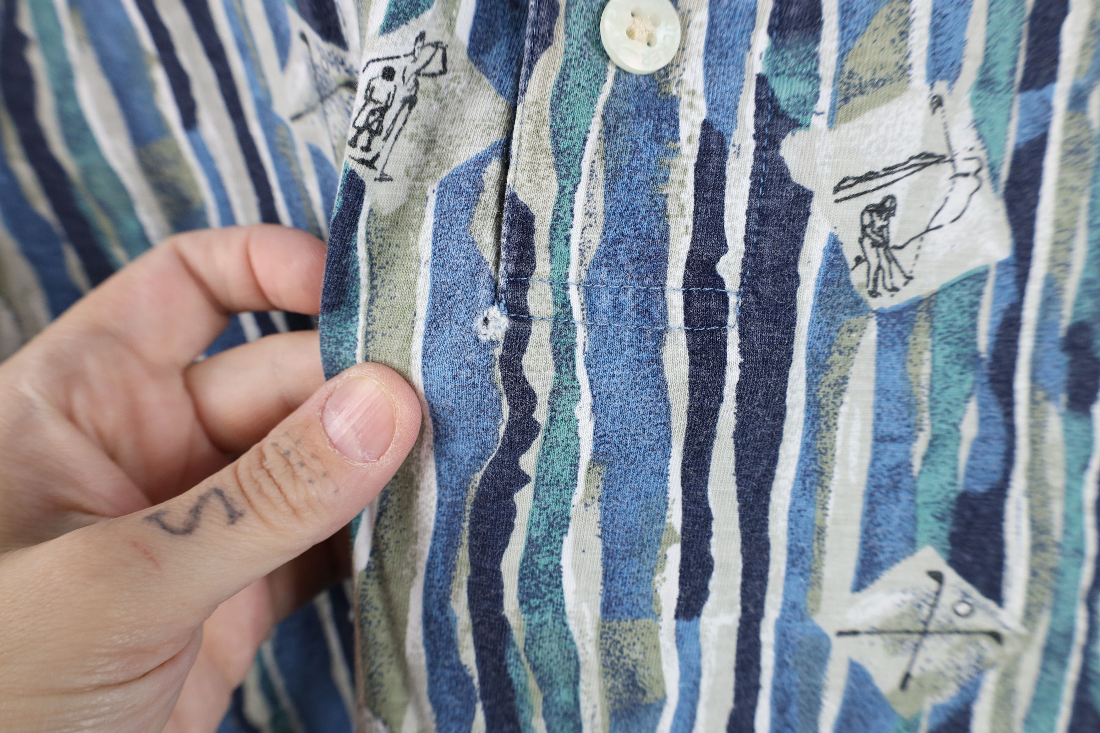 Vintage Vintage 90s Streetwear All Over Print Golf Polo Shirt Cotton Size US XL / EU 56 / 4 - 4 Thumbnail