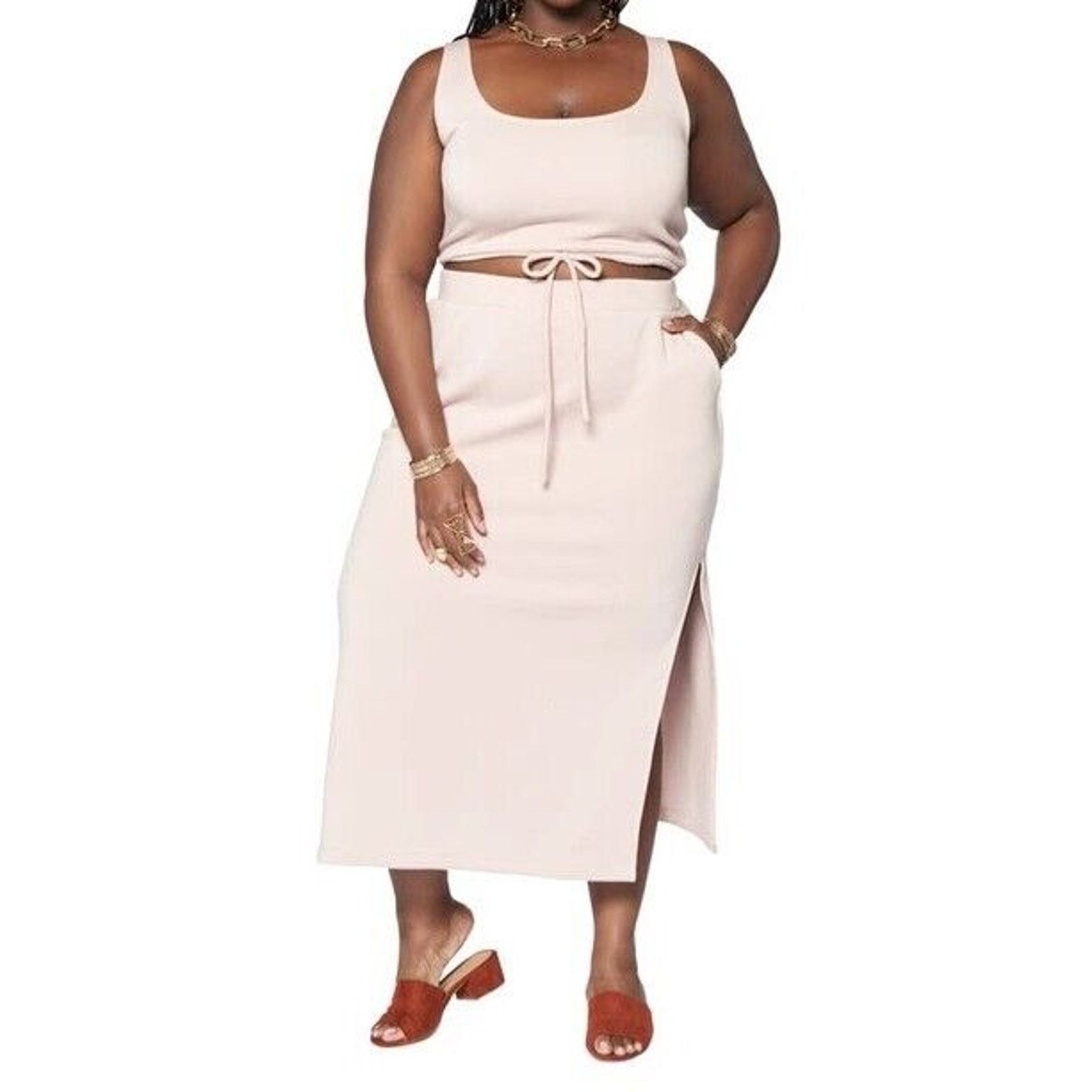 Shein Zelie For She Women Fleece Cozy Maxi Skirt Plus Size 2X Size 40" / US 18 - 1 Thumbnail