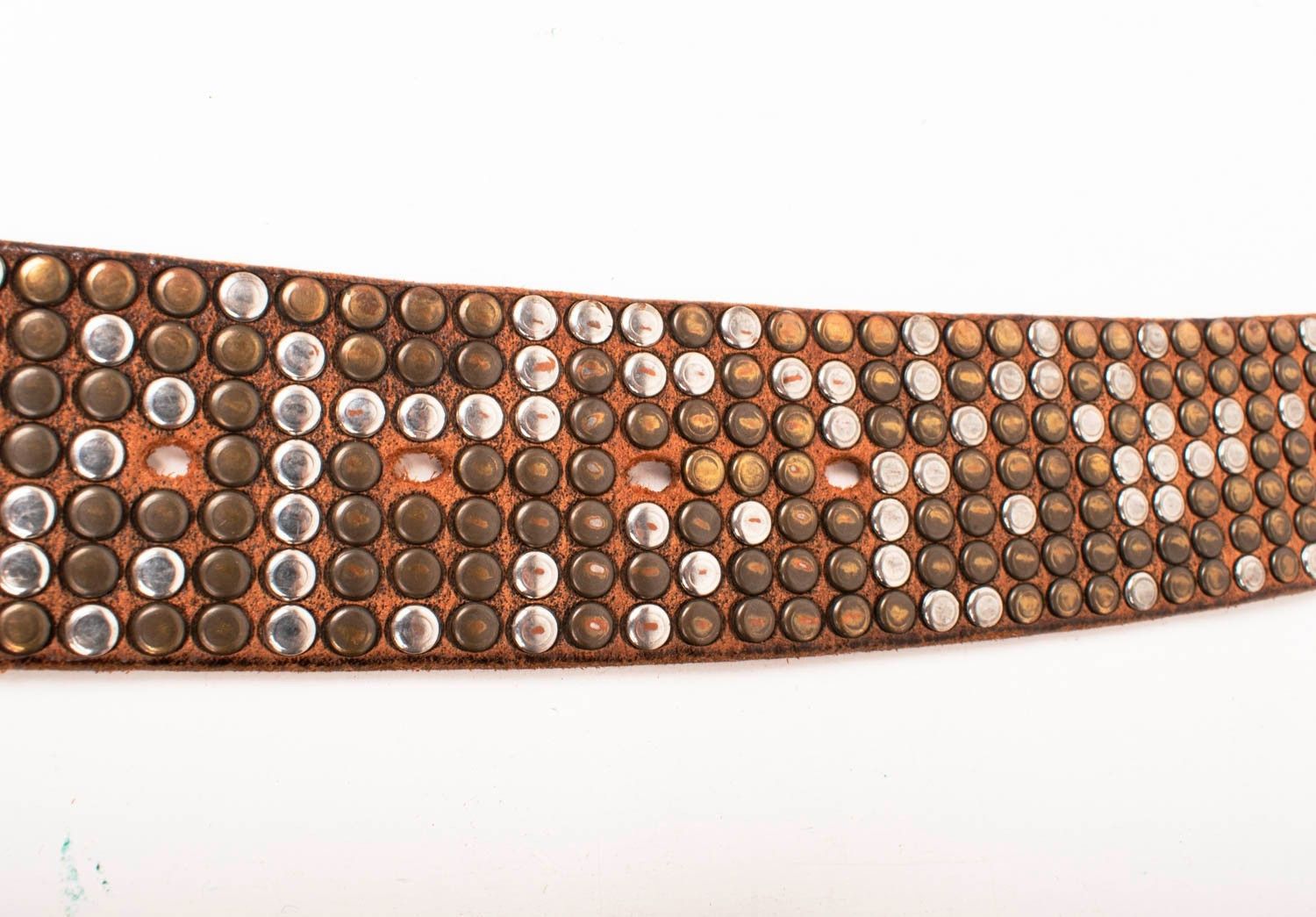 Hollywood Trading Company HTC Metal Heavy Men Leather Belt Size L Size 40 - 6 Thumbnail