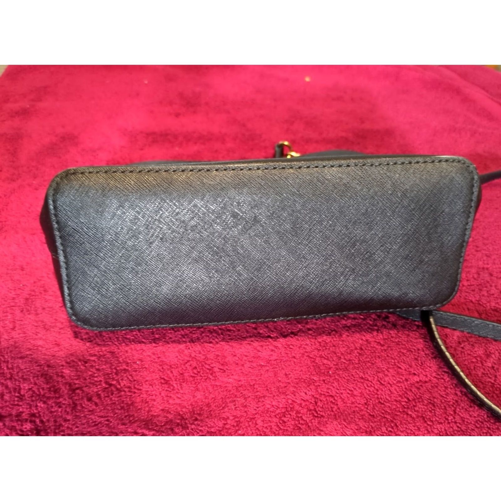 Michael Kors Michael Kors Cindy MK Dome Crossbody Bag Black Saffiano Leather Gold Women's Size ONE SIZE - 4 Thumbnail