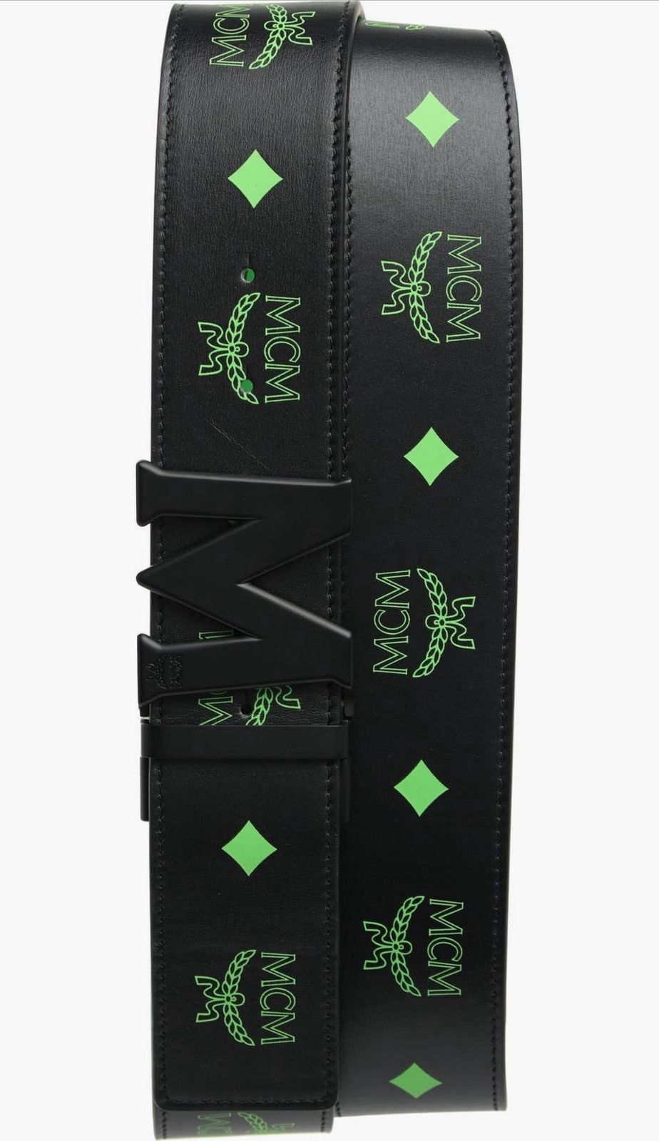 MCM MCM Reversible Belt Black/Neon Green. Black M Buckle New Size ONE SIZE - 3 Thumbnail
