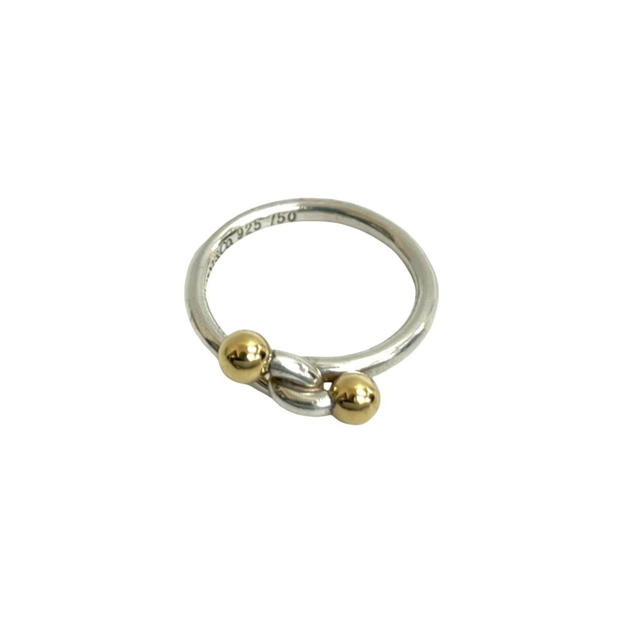 Tiffany & Co. TIFFANY&Co. Tiffany Hook & Eye Love Knot Sterling Silver 925 18K Gold Ring, Size 10, Item No. 01106 Size ONE SIZE - 1 Thumbnail