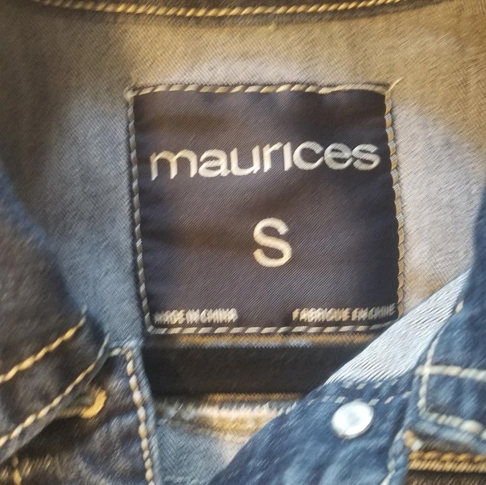 Designer Maurices Denim Vest Size Small Size S / US 4 / IT 40 - 4 Thumbnail