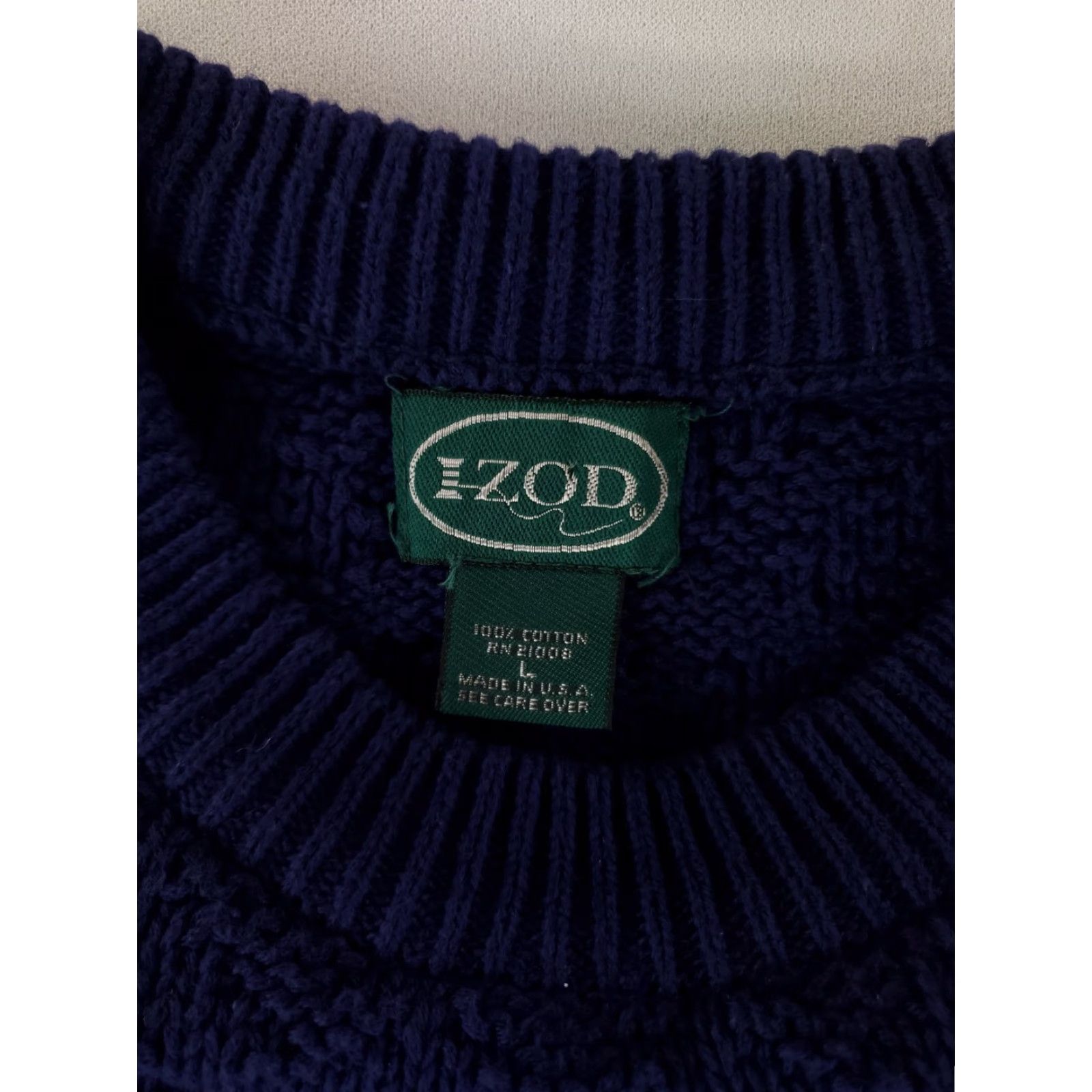 Izod VINTAGE IZOD Sweater Pullover Long Sleeve Cotton Blue Made USA Mens L 90s Mens Blue Pullover Sweatshirt L Size US L / EU 52-54 / 3 - 2 Thumbnail