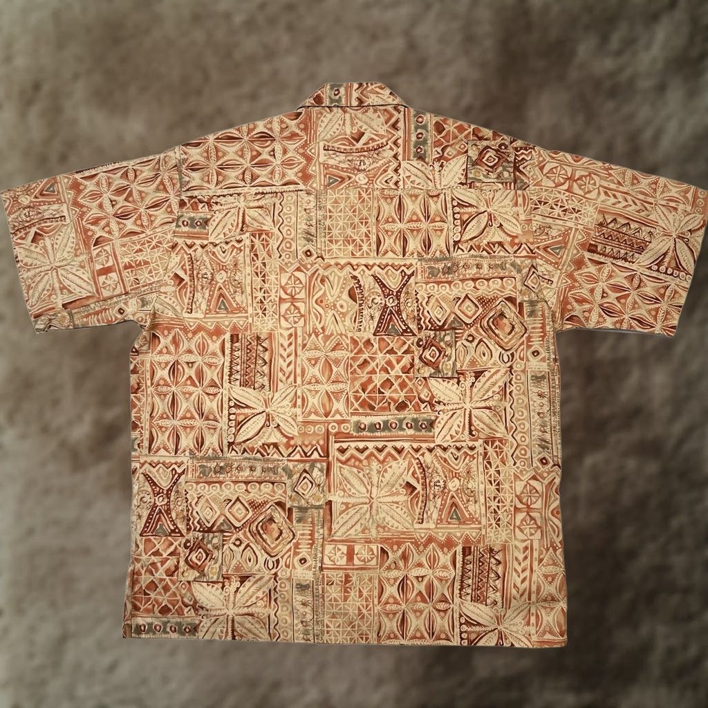 Tori Richard VINTAGE Tori Richard Honolulu Shirt Hawaiian Tropical Silk Palm Tree Button-Up Short Sleeve Men L Orange/Tan Mens Size US L / EU 52-54 / 3 - 1 Thumbnail
