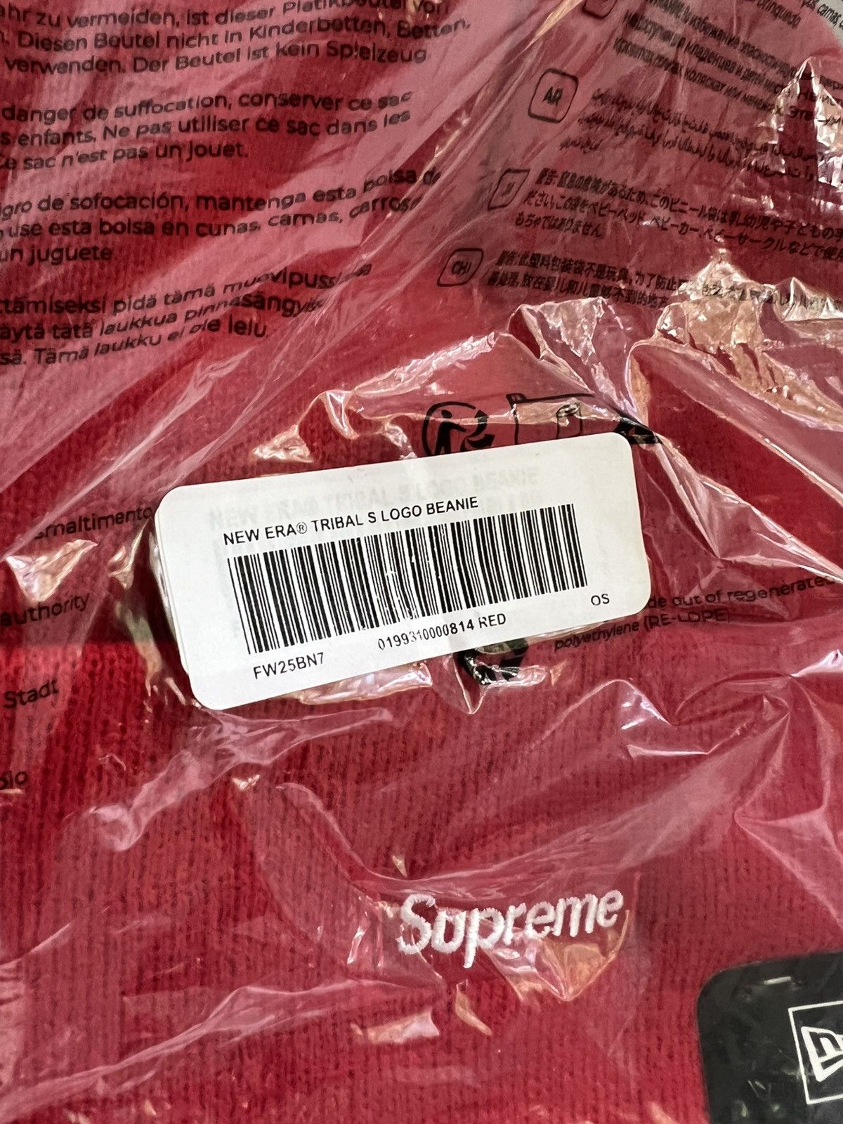 Supreme Supreme New Era® Tribal S Logo Beanie Red Size ONE SIZE - 2 Thumbnail