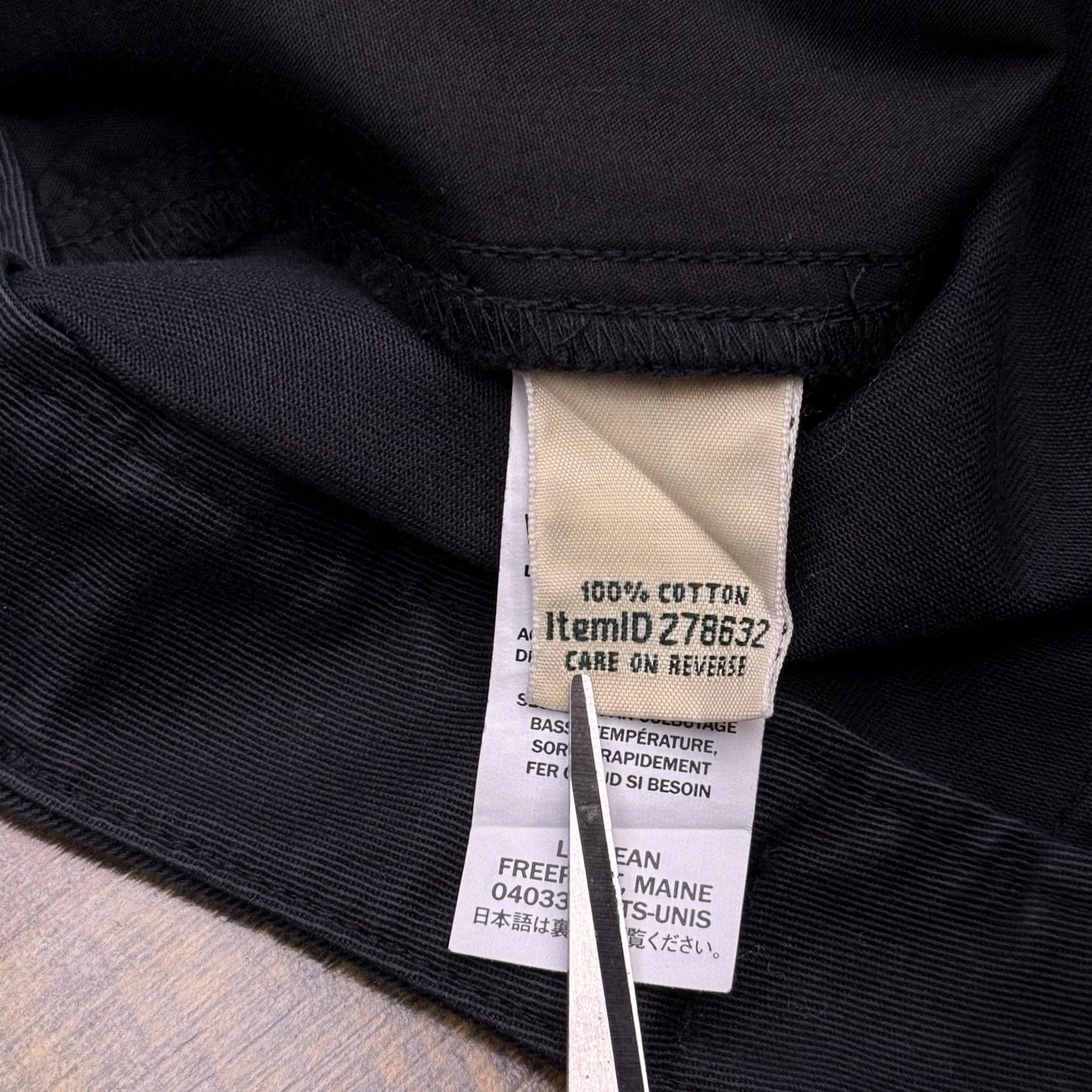 Vintage L.L. Bean Pants Womens 20W Regular Black High Rise Cotton Twill Straight Chino Flat Front Easy Care New Size 42" / US 20 - 7 Thumbnail