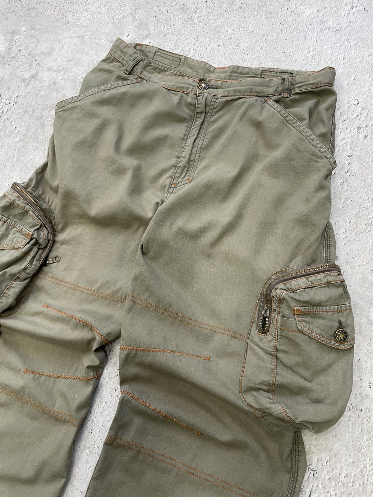 Japanese Brand × Vintage Vintage CRAZY FLAME BAGGY CARGO JAPANESE PANTS distressed Size US 32 / EU 48 - 6 Thumbnail