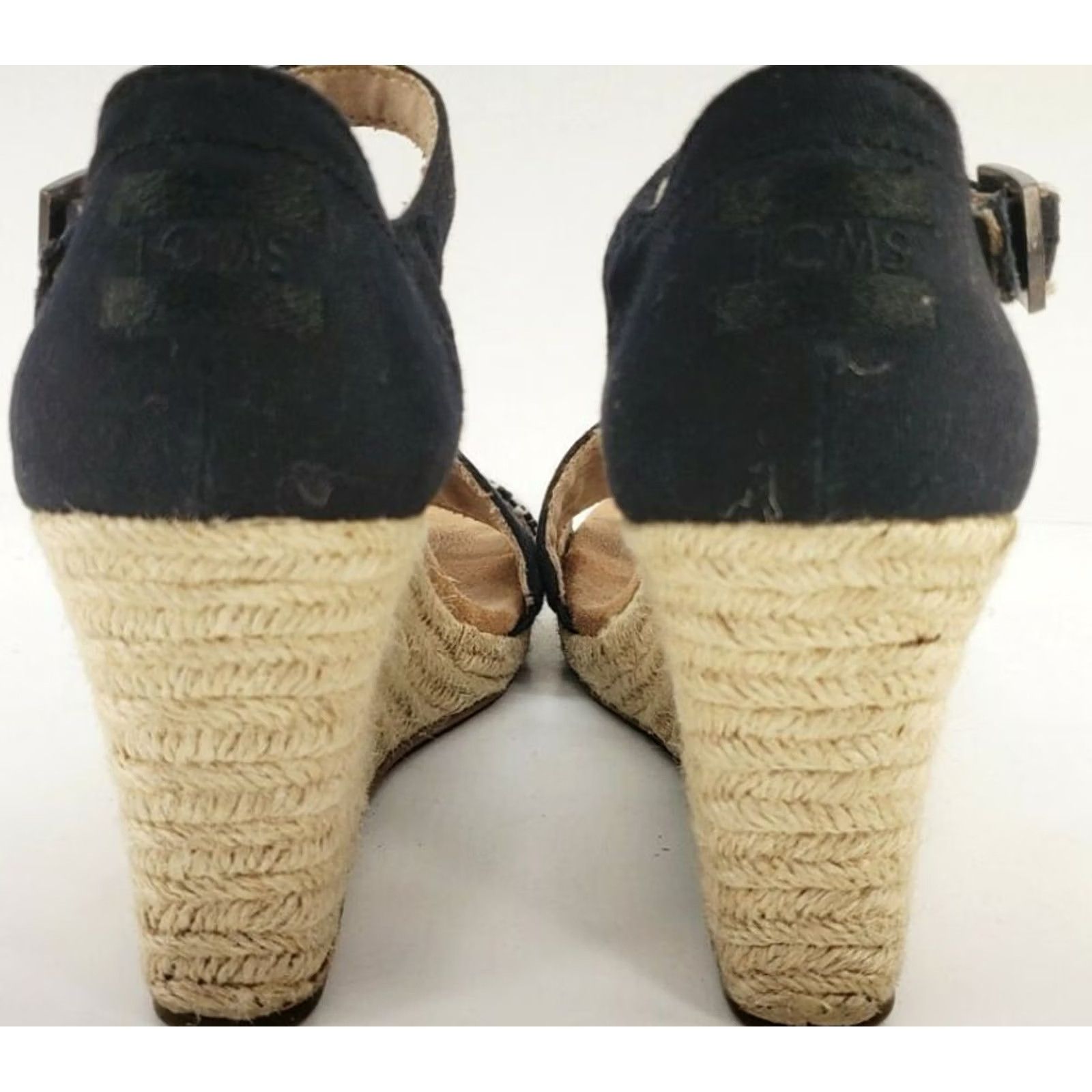 Toms Toms Black Clarissa Wedge Strappy Sandals Women's Size 7.5 Size US 8 / IT 38 - 6 Thumbnail