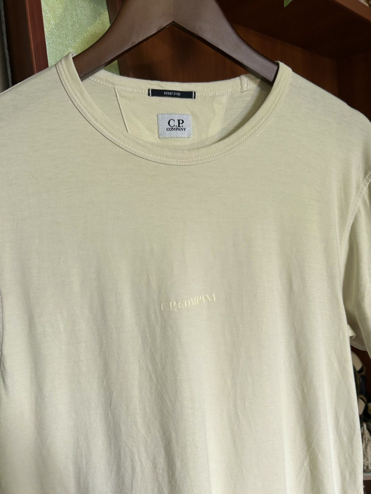 C.P. Company C.P. Company Resist Dyed Logo T-shirt Light Yellow cream Size US M / EU 48-50 / 2 - 3 Thumbnail