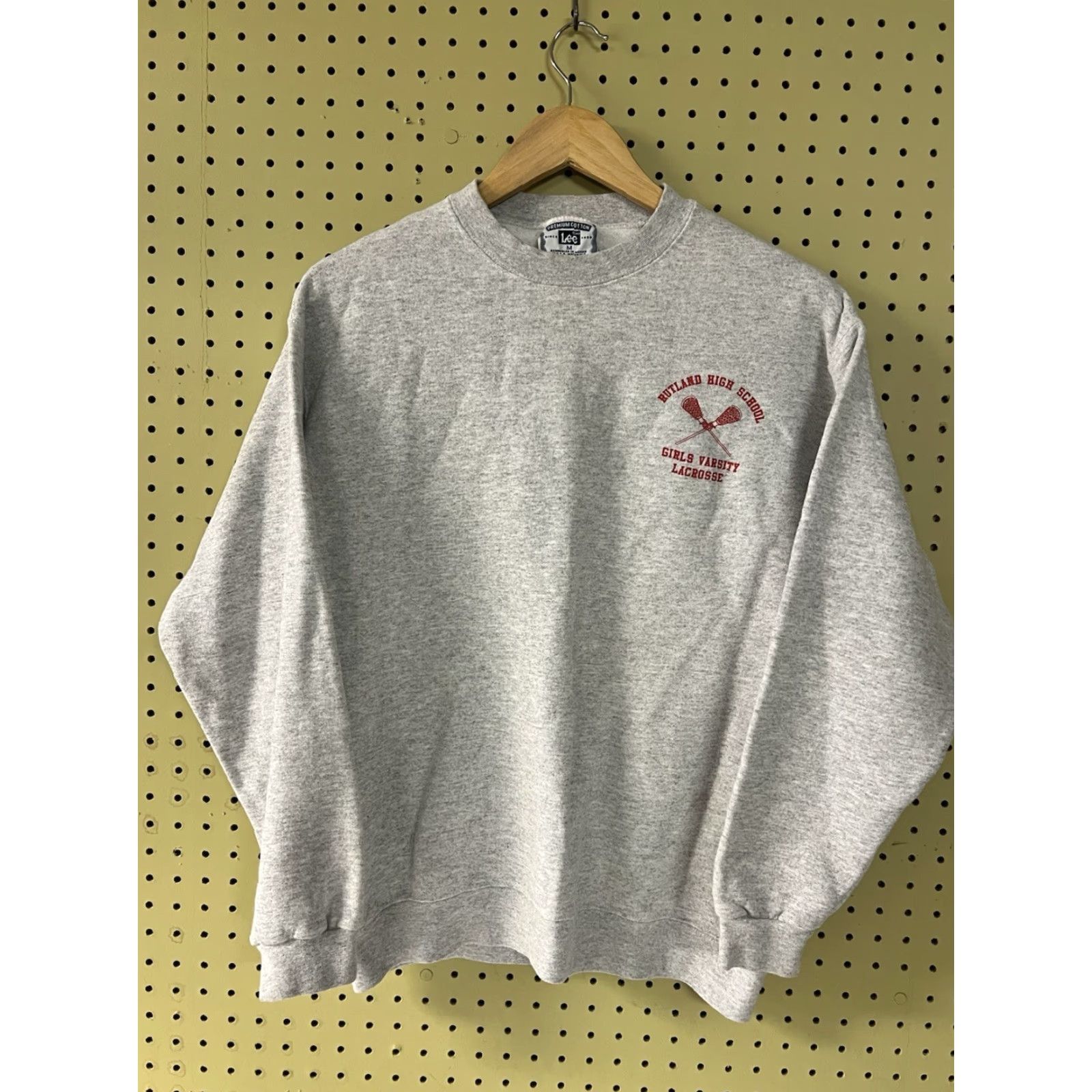 Lee VINTAGE Lee Sweatshirt Crewneck Lacrosse Gray M Vermont Girls Mens Women Unisex Adults Cotton Blend Pullover Long Sleeve Shirt 90s School Size US M / EU 48-50 / 2 - 2 Thumbnail