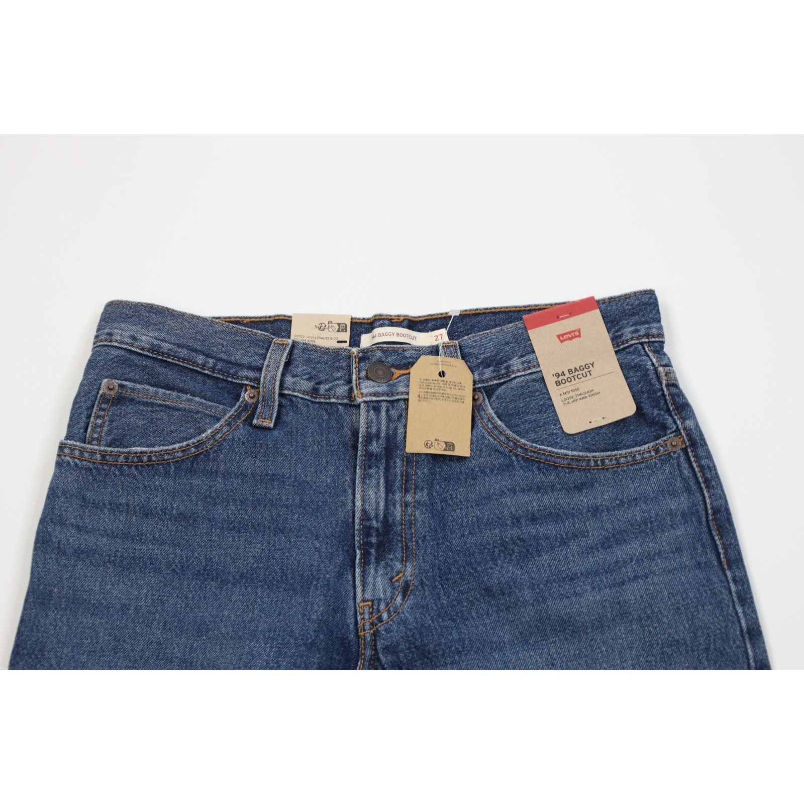 Levi's Deadstock New Levis 94 Baggy Bootcut Wide Leg Jeans Size 27" / US 4 / IT 40 - 2 Thumbnail
