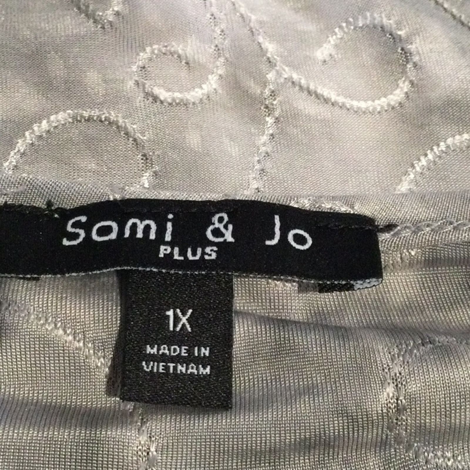 Vintage Sami & Jo Plus Gray & White Asymmetrical Women's Top Size 1X Size XL / US 12-14 / IT 48-50 - 7 Thumbnail