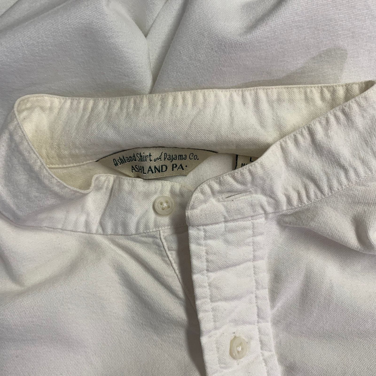 Other L White Cotton Half Placket One Pocket Long Sleeve Shirt Size US L / EU 52-54 / 3 - 5 Thumbnail