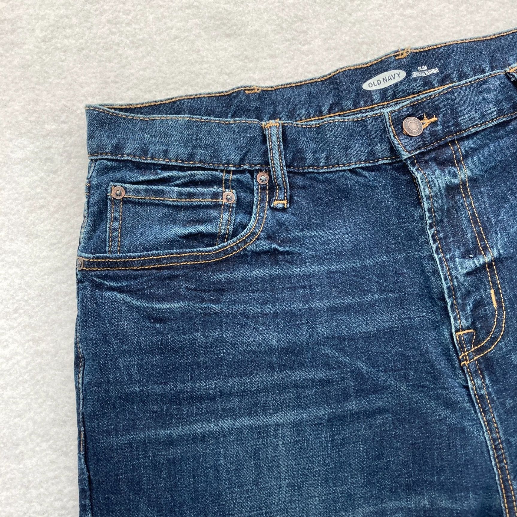 Old Navy Old Navy Jeans Mens 38x30 Slim Straight Leg Blue Stretch Denim Built In Tough Jeans Shirt? Size US 38 / EU 54 - 3 Thumbnail