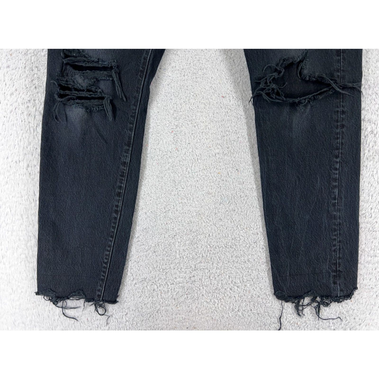 Levi's Levi's Jeans Adult 29 Black Denim 501XX Button Fly Distressed Slim Womens Size 29" - 2 Thumbnail