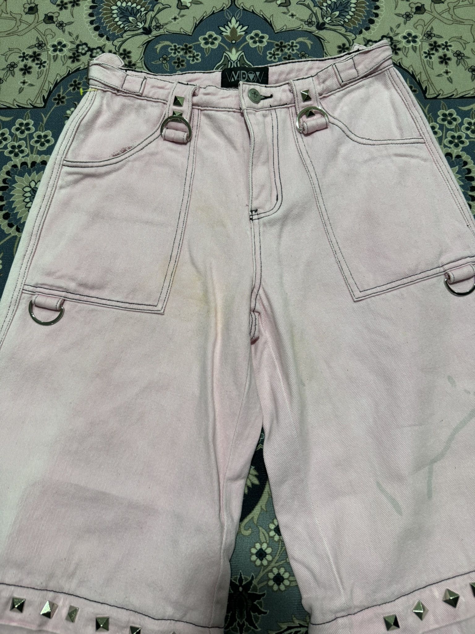 JNCO Widow Baggy Jeans JNCO Studded Wide Legs Sun Faded Size 30" / US 8 / IT 44 - 3 Thumbnail