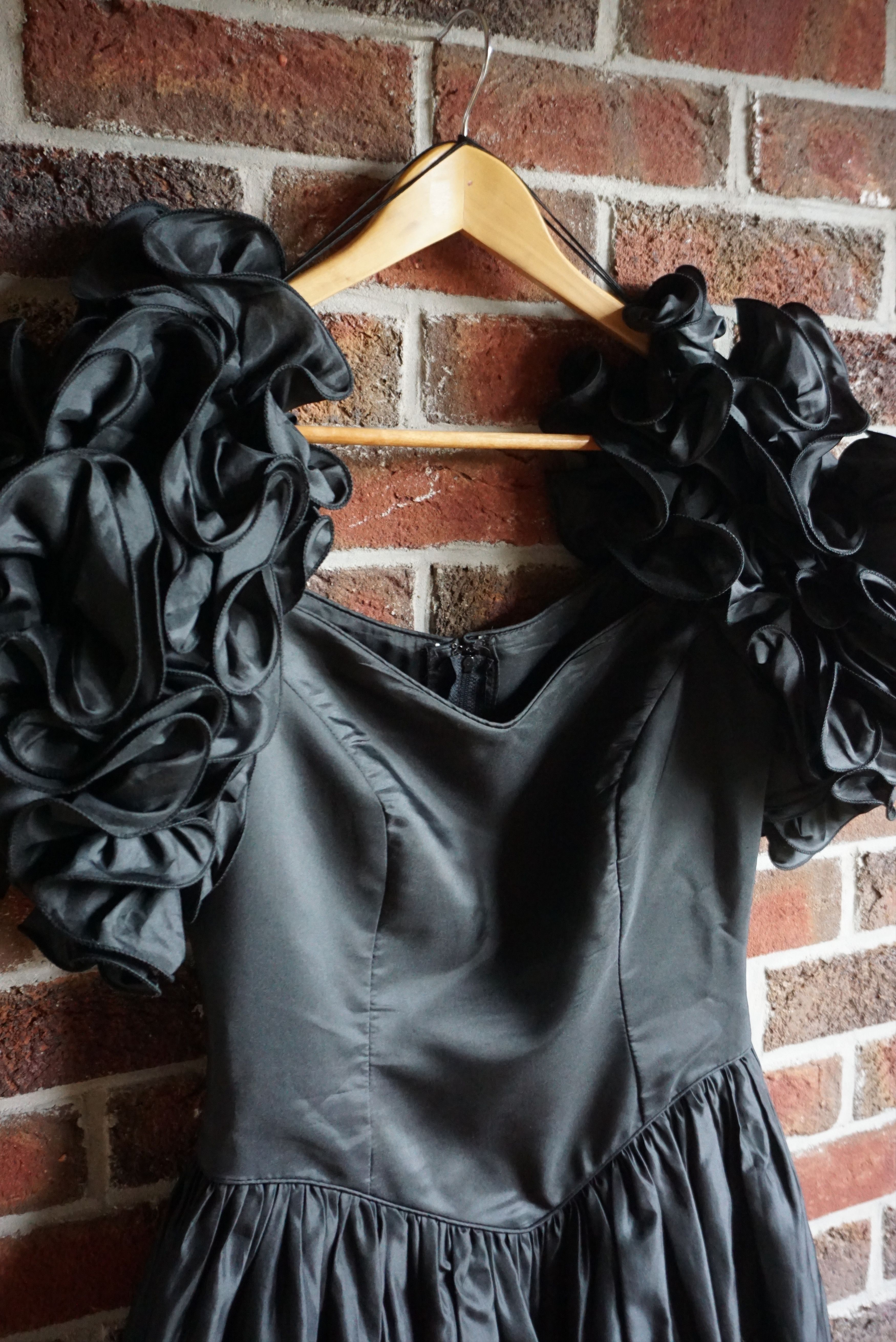 Vintage Vintage Ellis 80s long dress gown puff sleeves bow S Small Size M / US 6-8 / IT 42-44 - 6 Thumbnail
