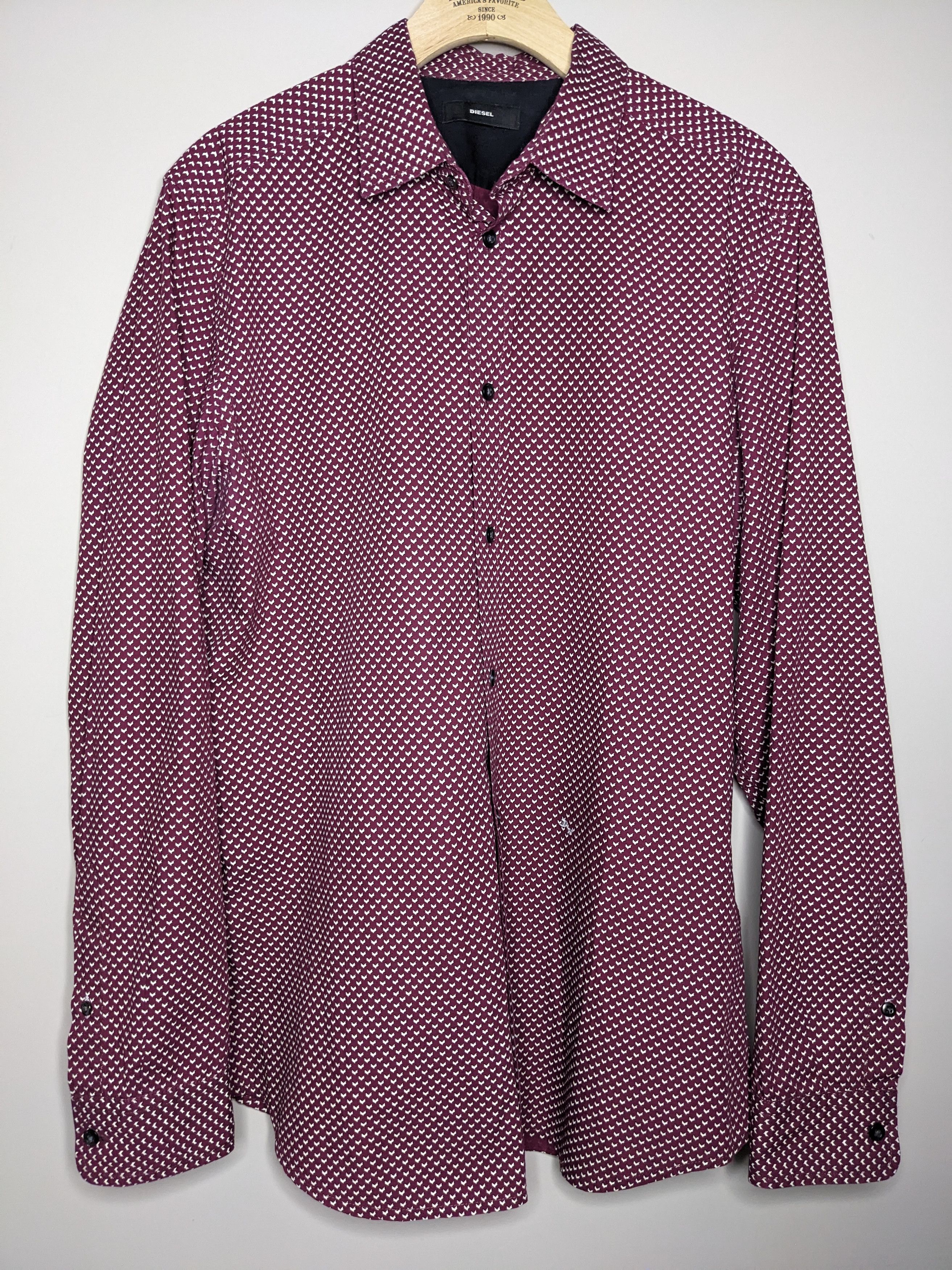Diesel Diesel Button Up Shirt Mens Large Long Sleeve Geometric Y2K Size US L / EU 52-54 / 3 - 3 Thumbnail