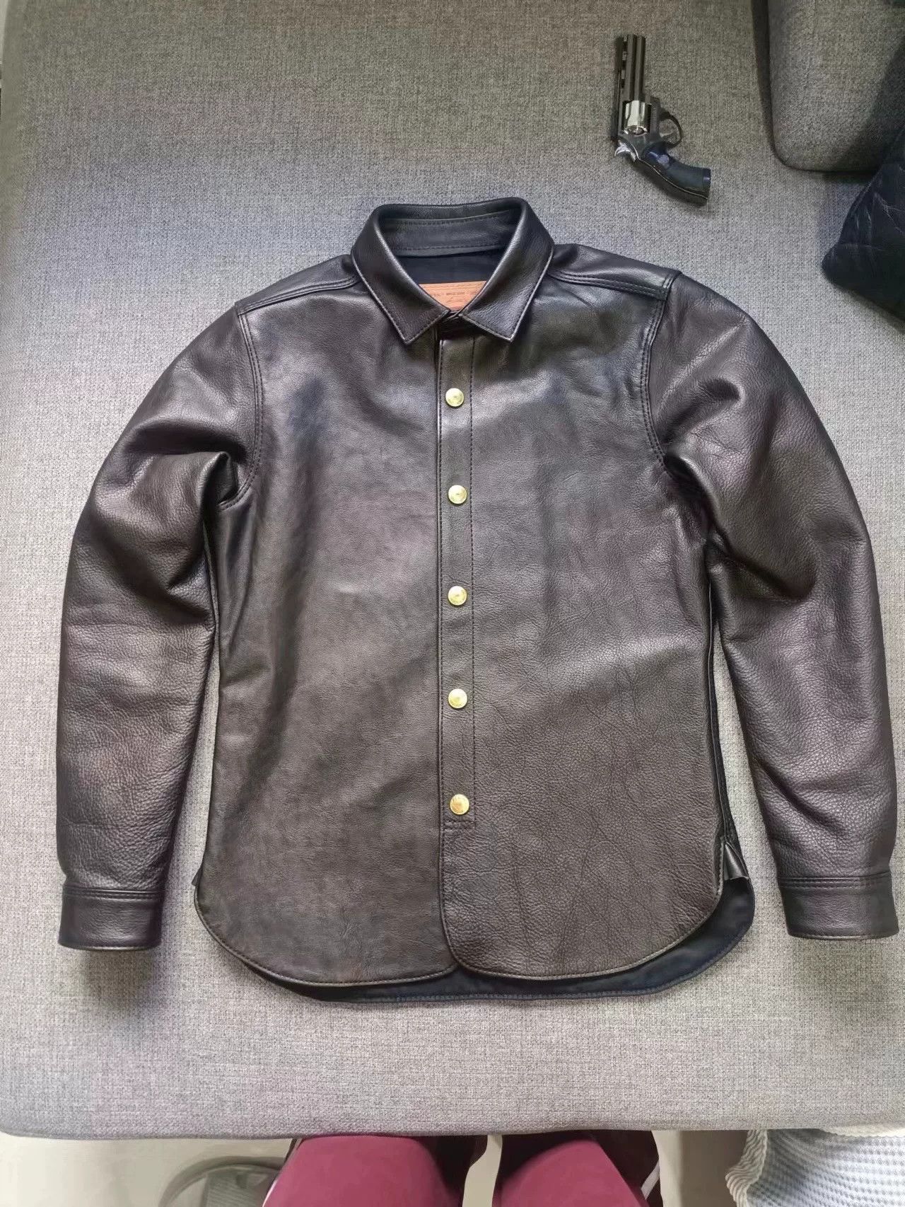 Japanese Brand black leather button-up shirt Size US M / EU 48-50 / 2 - 1 Thumbnail