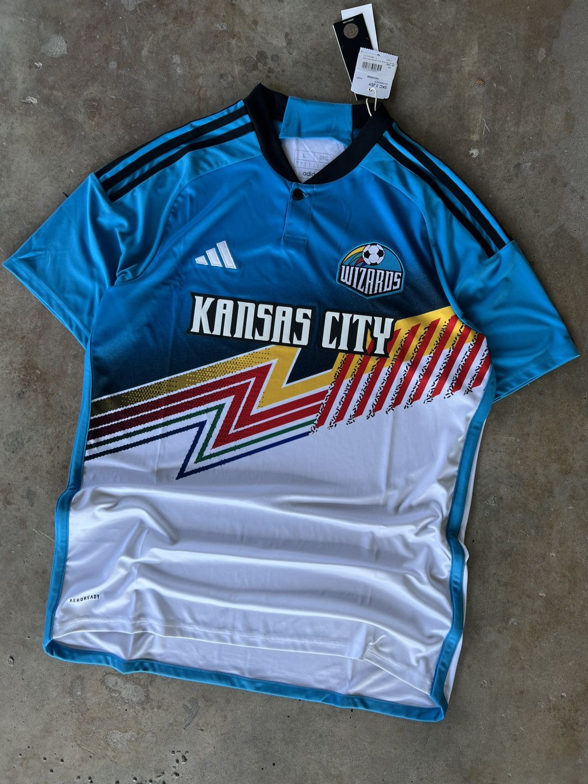 Vintage Adidas Kansas City Wizard Blokecore Soccer Futbol Jersey Kit Size US L / EU 52-54 / 3 - 1 Preview