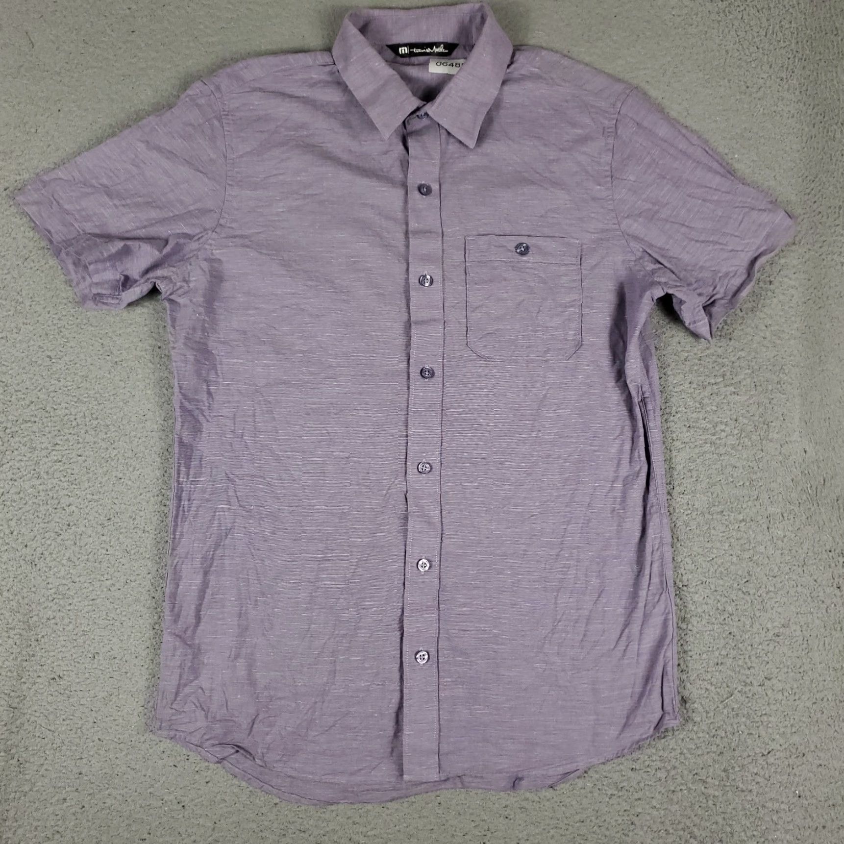 TravisMathew Travis Mathew Shirt Mens Small Purple Button-Up Short Sleeve Size US S / EU 44-46 / 1 - 2 Thumbnail