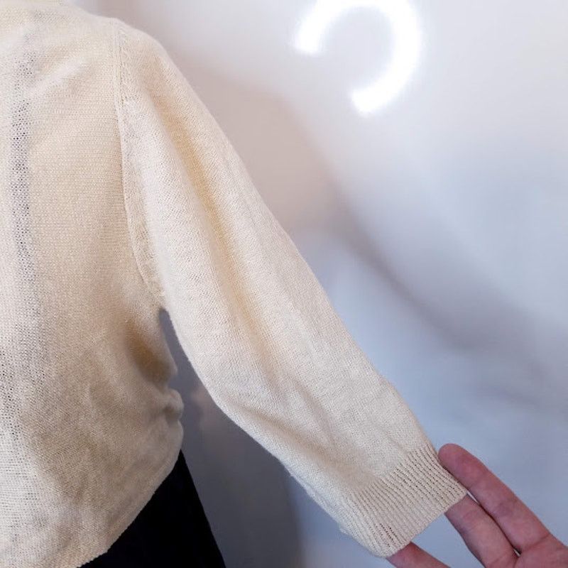 Whistles Linen open tie front cardigan sweater size 1 XS cream Size XS / US 0-2 / IT 36-38 - 6 Thumbnail