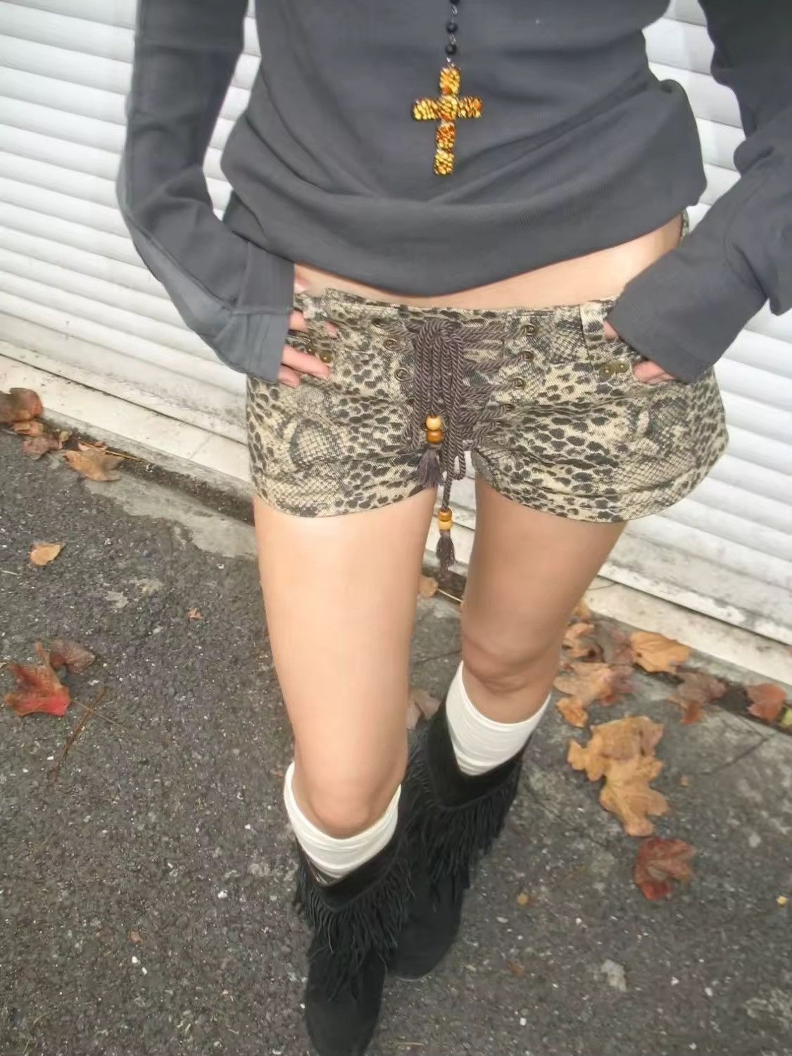 Other Punk Grunge Leopard Print Retro 00’s Y2k Style Shorts Size 28" / US 6 / IT 42 - 3 Thumbnail