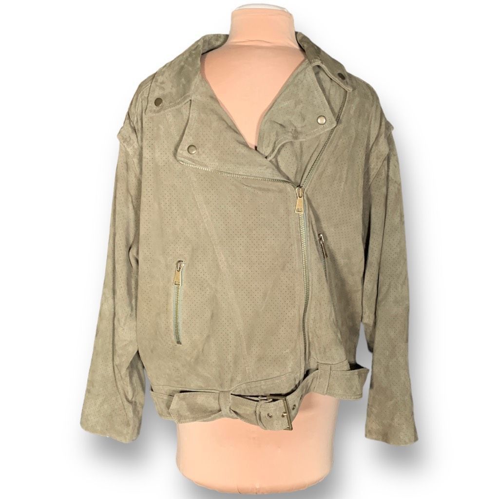 Ted Baker Ted Baker Louiey Convertible Perforated Suede Biker Moto Jac Size XL / US 12-14 / IT 48-50 - 2 Thumbnail