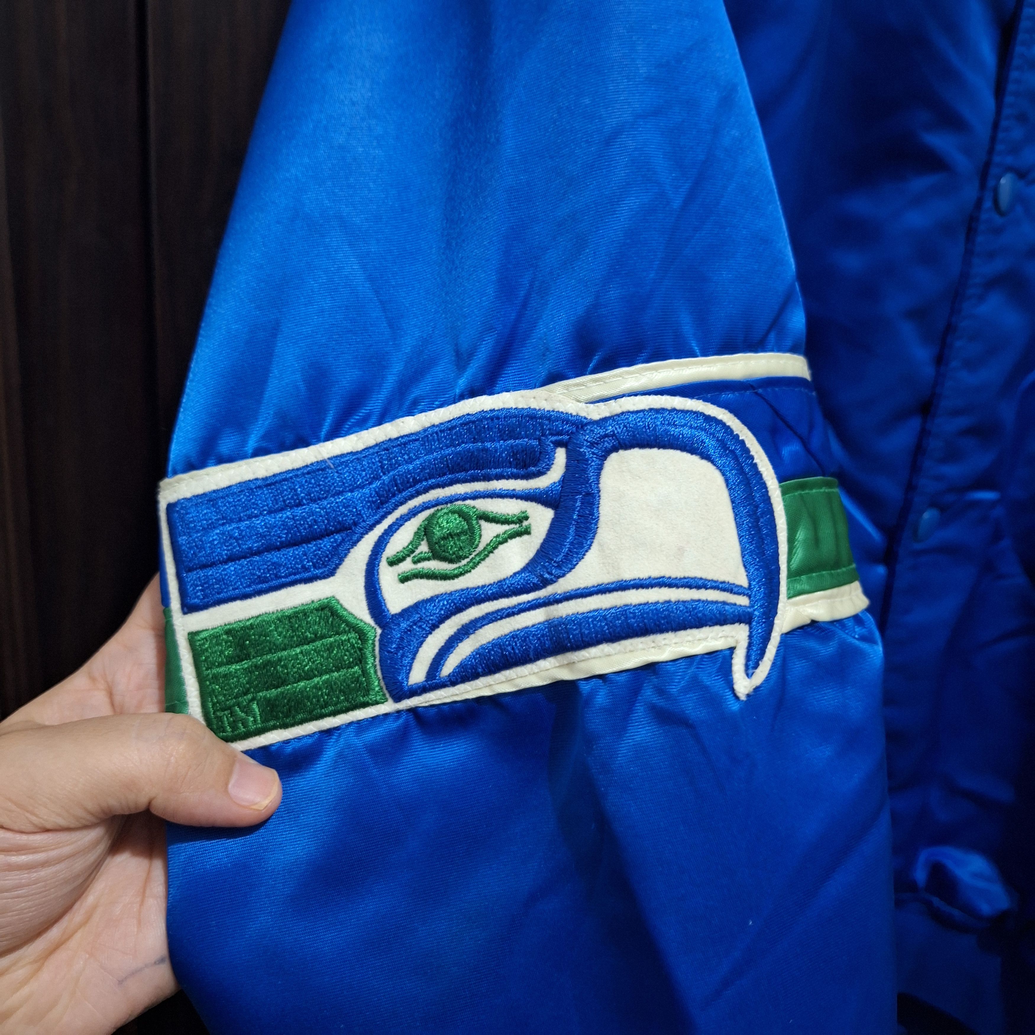 Starter Vintage 1990s Starter Seattle Seahawks Satin Bomber Jacket Size US L / EU 52-54 / 3 - 7 Thumbnail