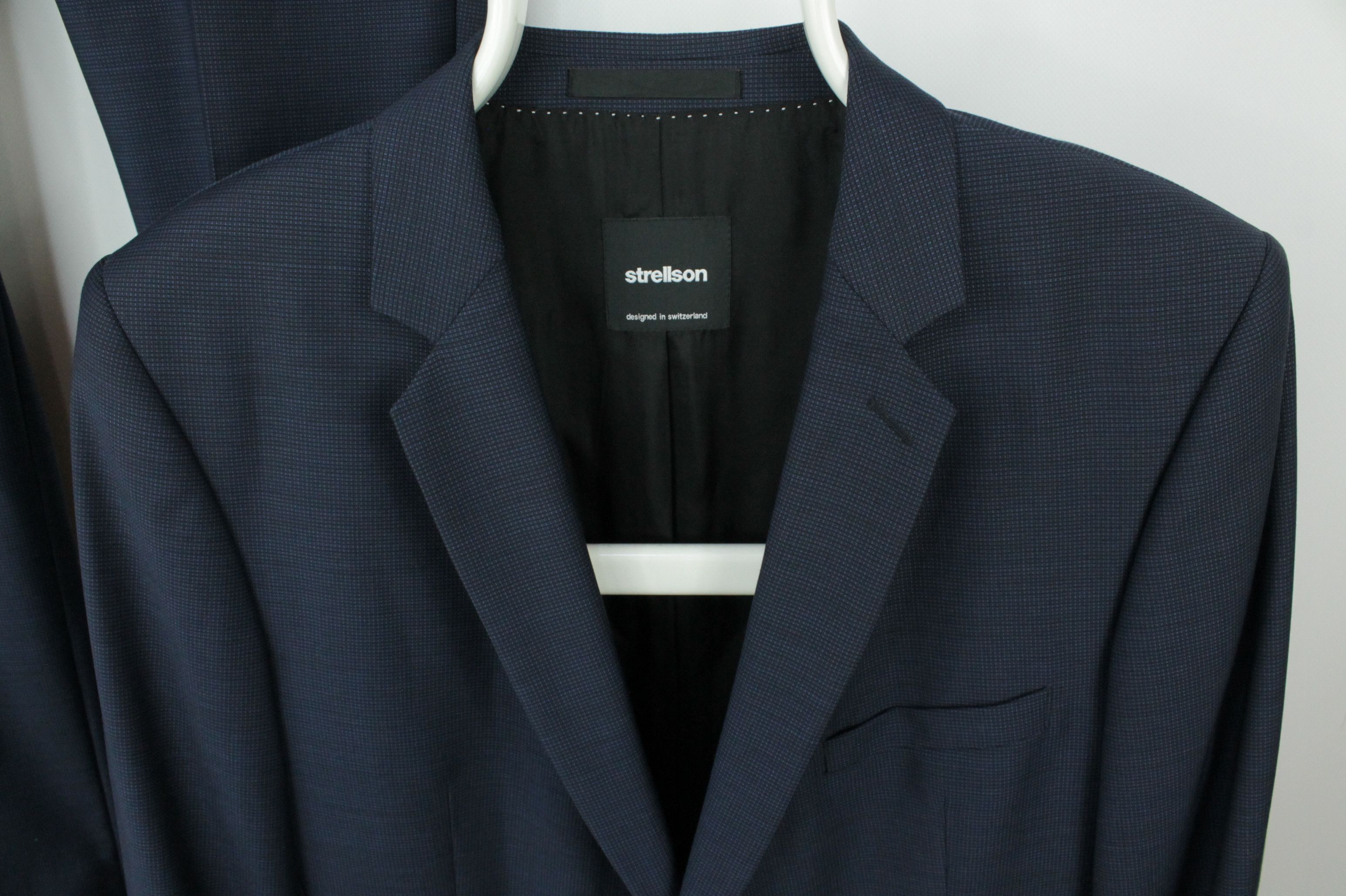 Strellson Strellson Allen/Mercer Slim Fit Blue Wool Formal Men's Suit Size 40R - 3 Thumbnail
