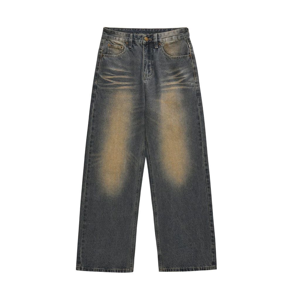 Jean Men's loose casual hip-hop washed punk wide-leg jeans Size US 32 / EU 48 - 1 Thumbnail