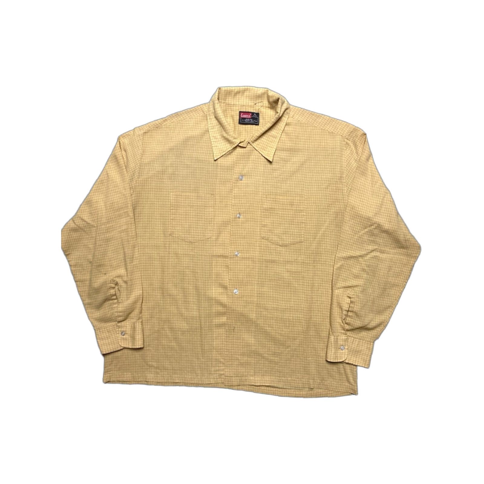 Vintage VINTAGE Campus 70s Button-Up Shirt Long Sleeve Yellow Plaid Lightweight Men XL Size US XL / EU 56 / 4 - 1 Thumbnail