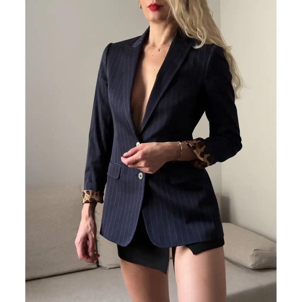 Dolce & Gabbana Dolce & Gabbana Vintage Navy Pinstripe Blazer Size IT40 Size S / US 4 / IT 40 - 1 Thumbnail