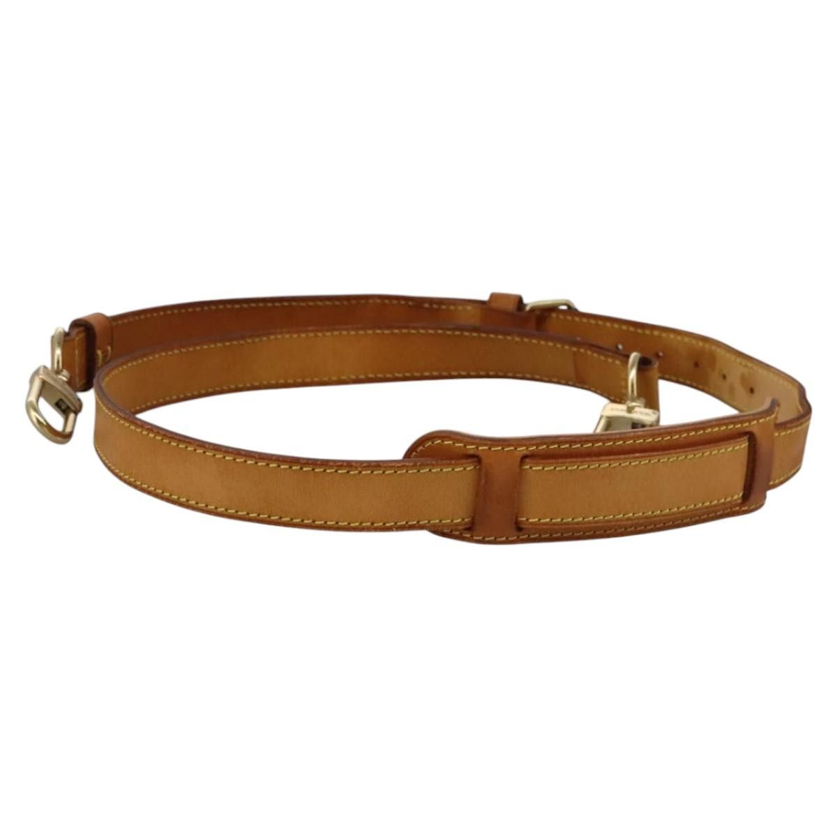 LOUIS VUITTON Adjustable Shoulder Strap Leather Beige