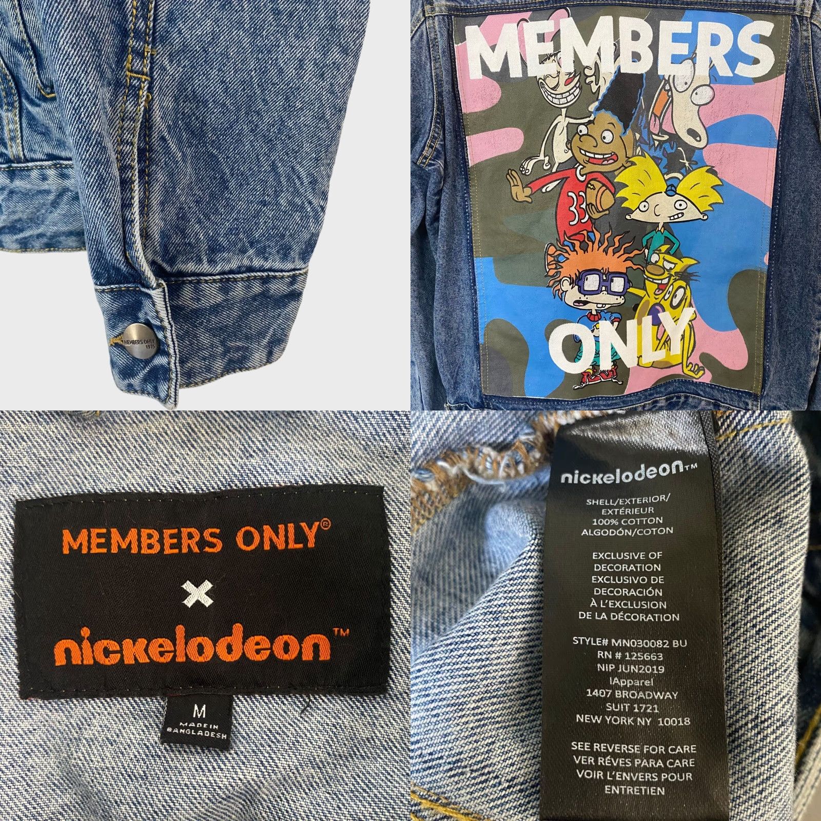 Members Only VINTAGE Members Only Nickelodeon Denim Jacket - Cartoon Rugrats Hey Arnold! - Men’s Medium - Blue - 100% Cotton - Button Front - 90s Theme Jackets Size US M / EU 48-50 / 2 - 8 Thumbnail