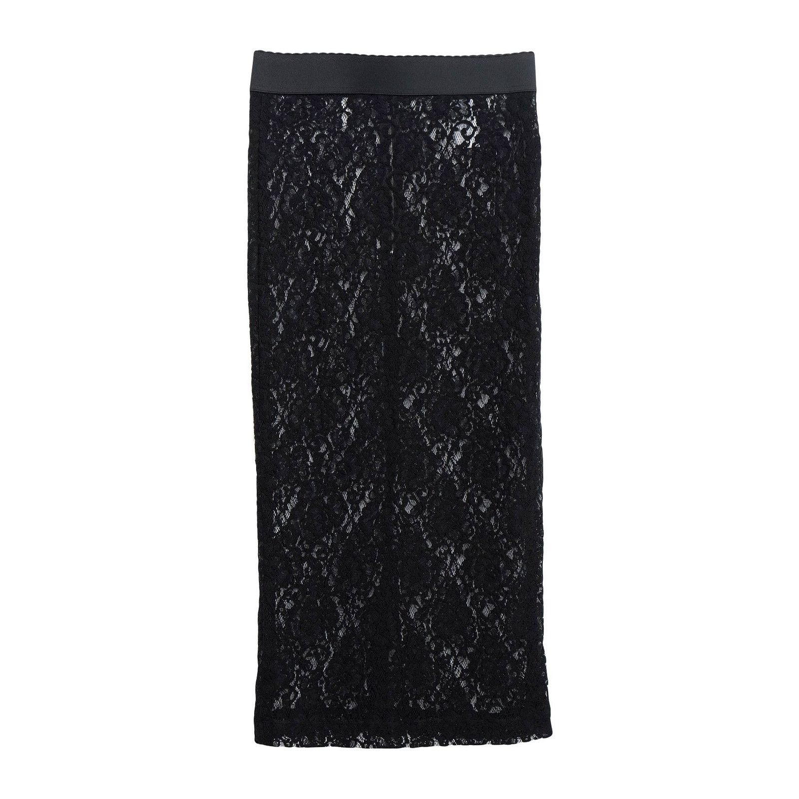 Dolce & Gabbana Dolce & Gabbana Black Sheer Lace Midi Skirt IT 36 US XXS Size 25" / US 0 / IT 36 - 2 Thumbnail