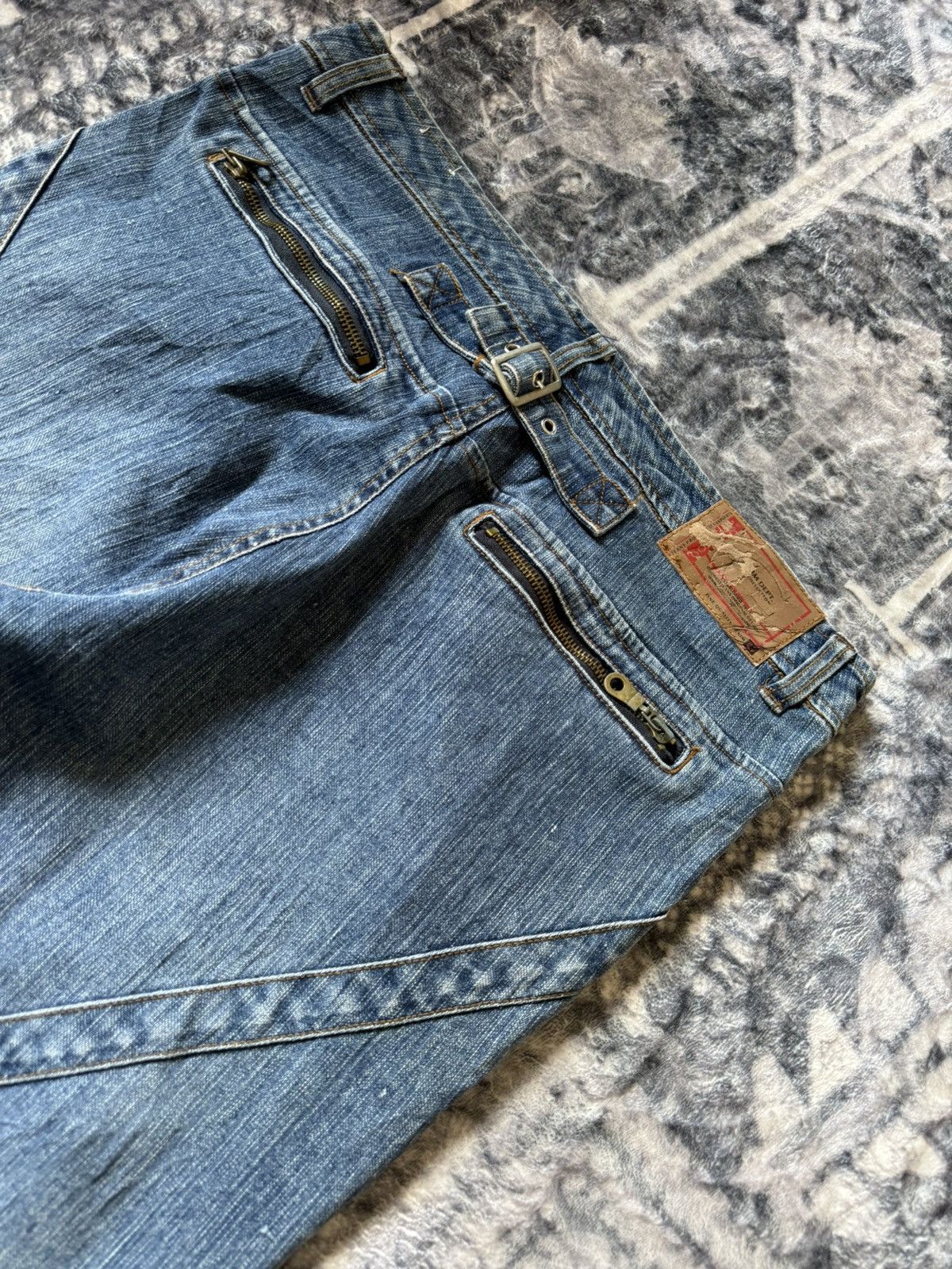 Japanese Brand × Le Grande Bleu (L.G.B.) Goddess Utility Patch Pocket Cargo Flared Jeans Size US 32 / EU 48 - 15 Thumbnail