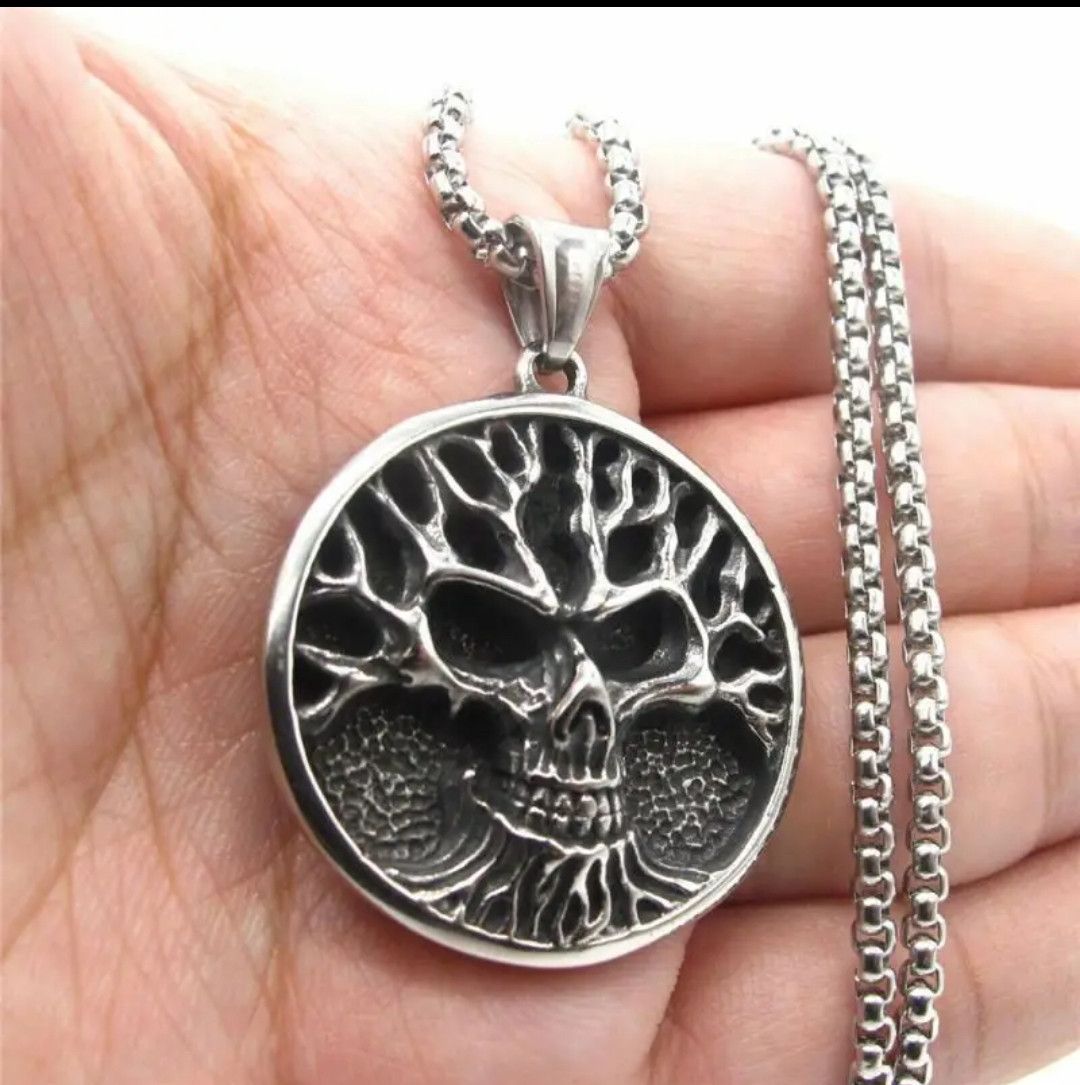 Jewelry Skull Necklace Punk Chain Opium Style Size ONE SIZE - 1 Thumbnail