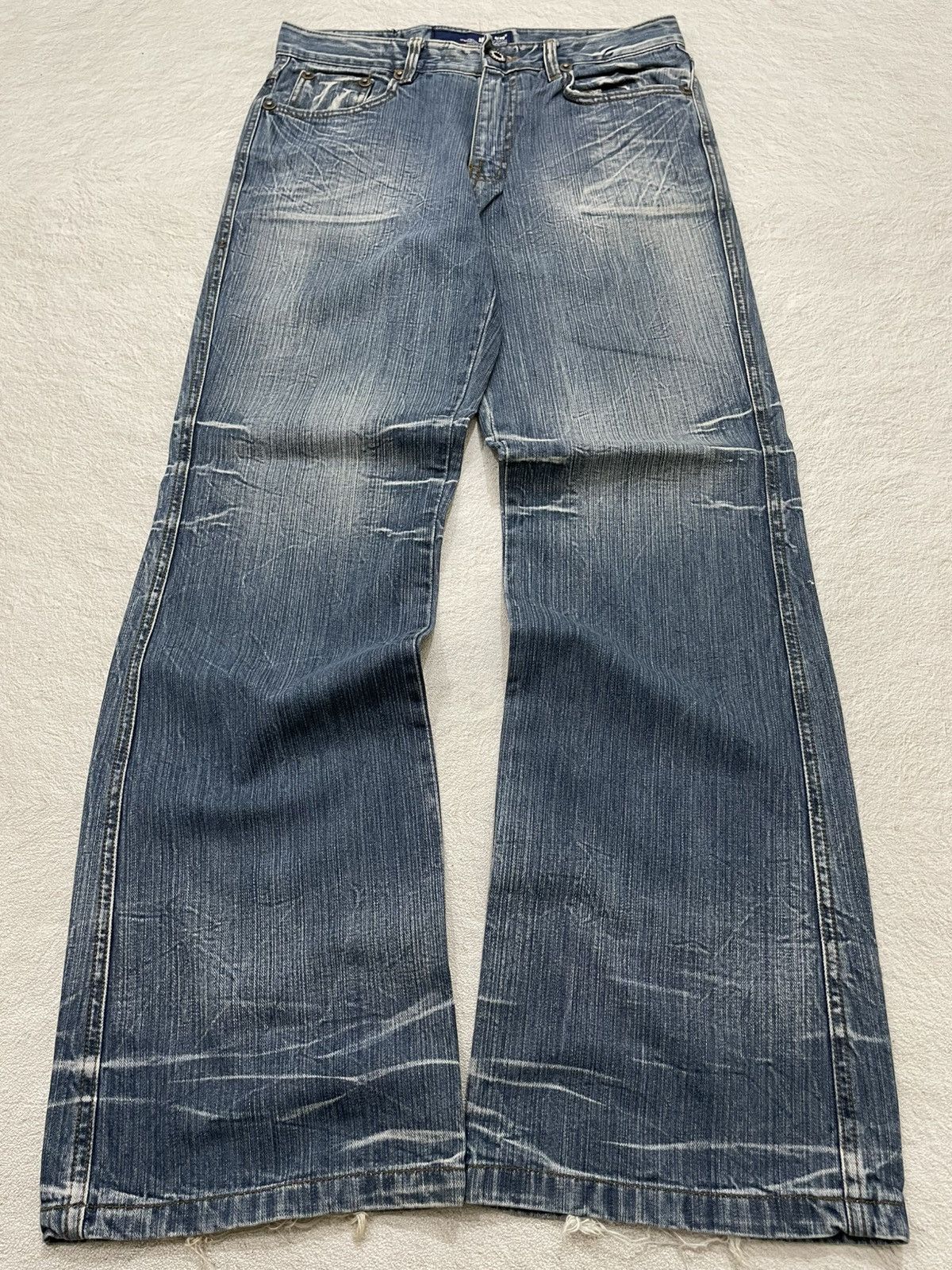 2000s Iloi Flare Denim Jeans Bootcut Rare Fading Y2K