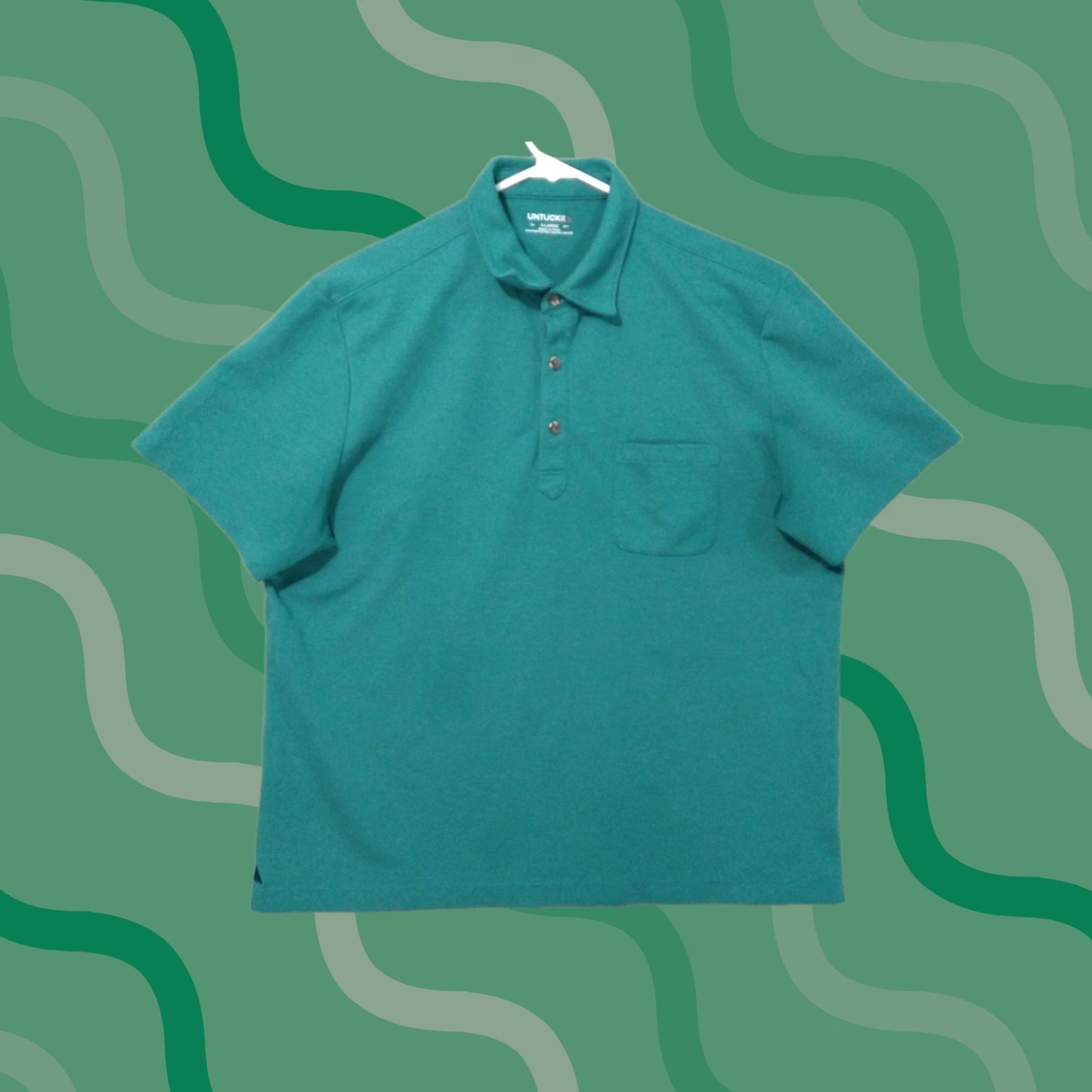 UNTUCKit UNTUCKit Polo Shirt Mens XL Green Short Sleeve Pullover Supima Cotton Blend Knit Collared Casual Size US XL / EU 56 / 4 - 1 Thumbnail