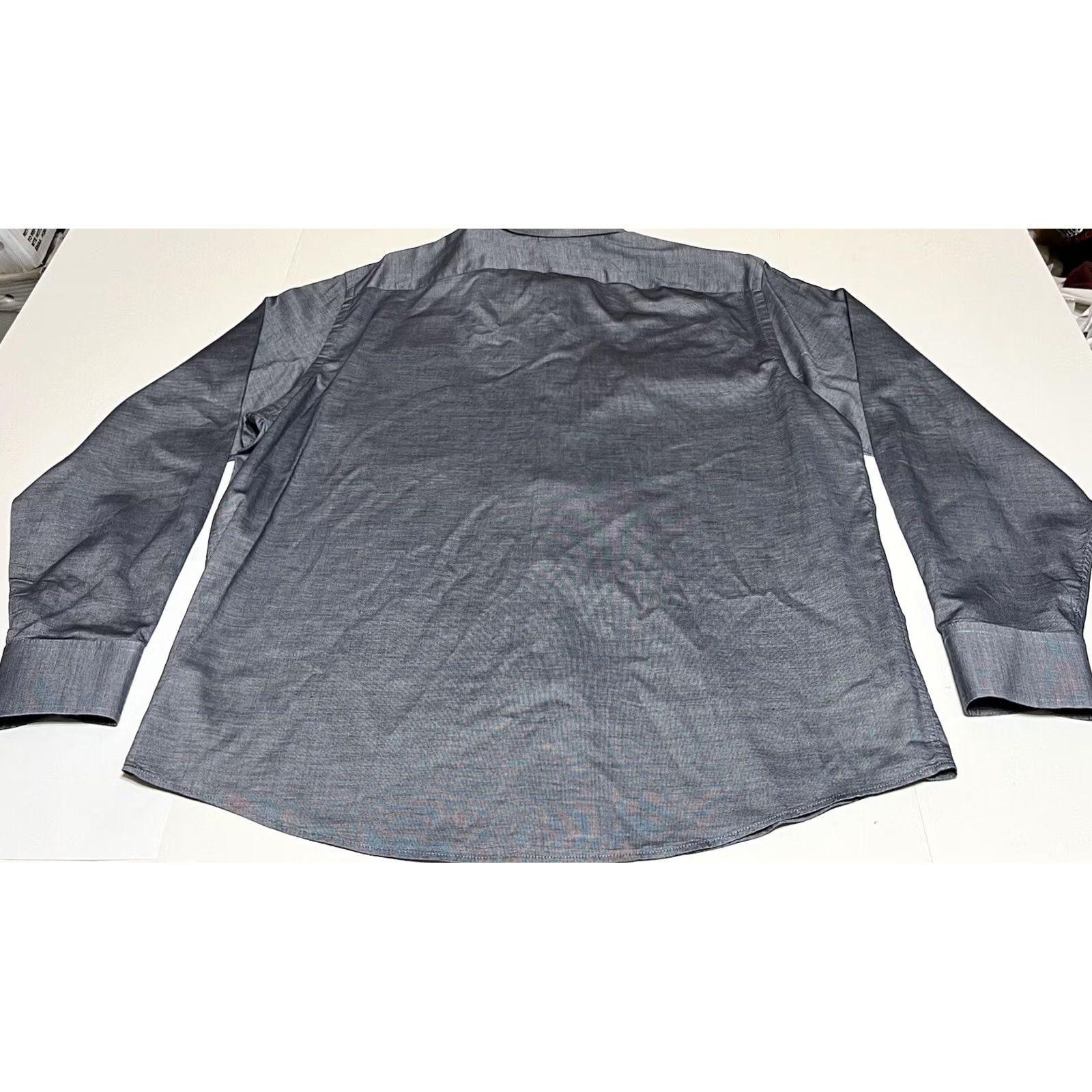UNTUCKit UNTUCKit Men Button-Up Shirt 2XL Gray Long Sleeve 100% Cotton Button-Up Shirt Gray Classic, Regular Fit, Woven, Collared, Solid Size US XXL / EU 58 / 5 - 3 Thumbnail