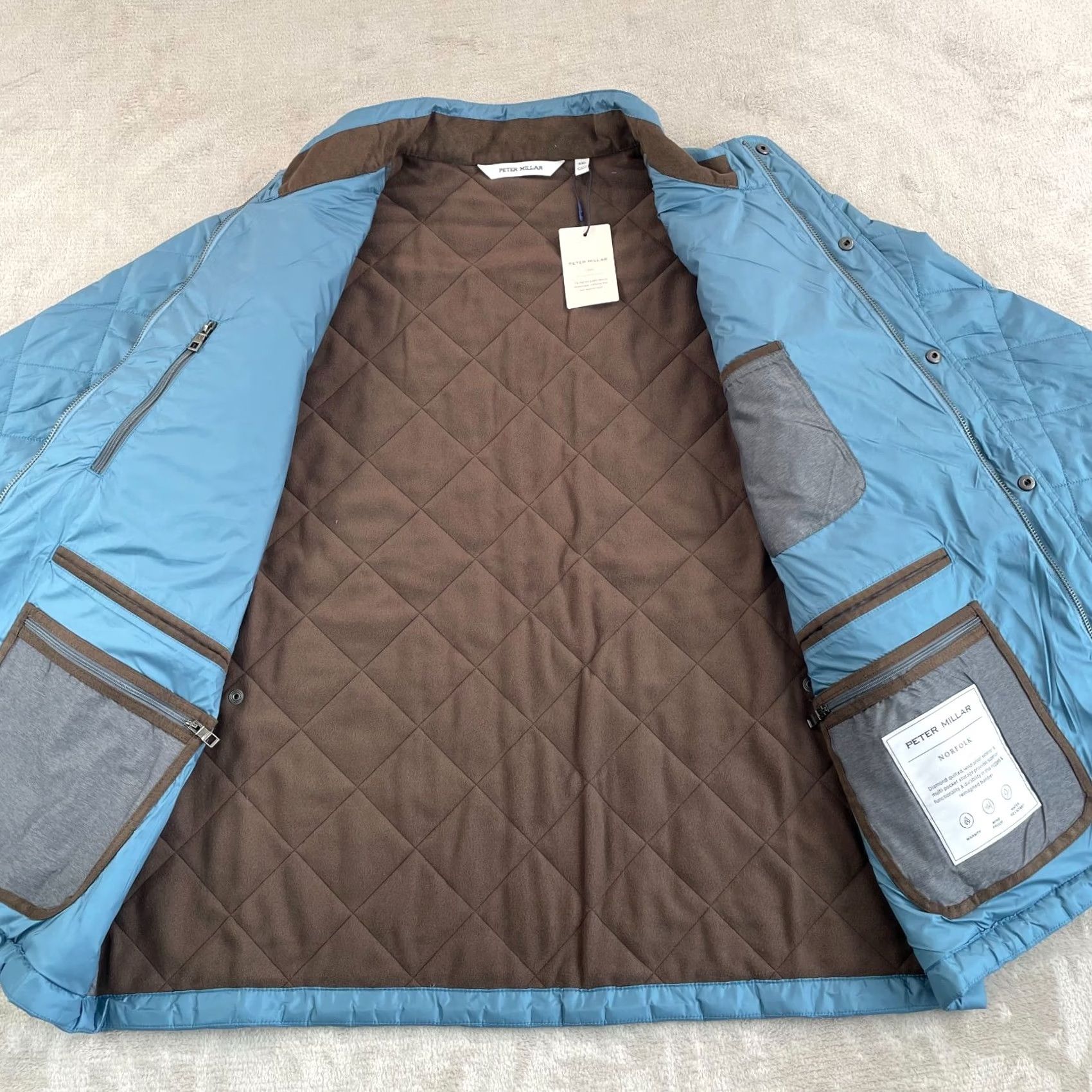 Peter Millar Peter Millar Norfolk Quilted Bomber Jacket Men 2XL RSVR Blue Classic NWT 50 Size US XXL / EU 58 / 5 - 6 Thumbnail
