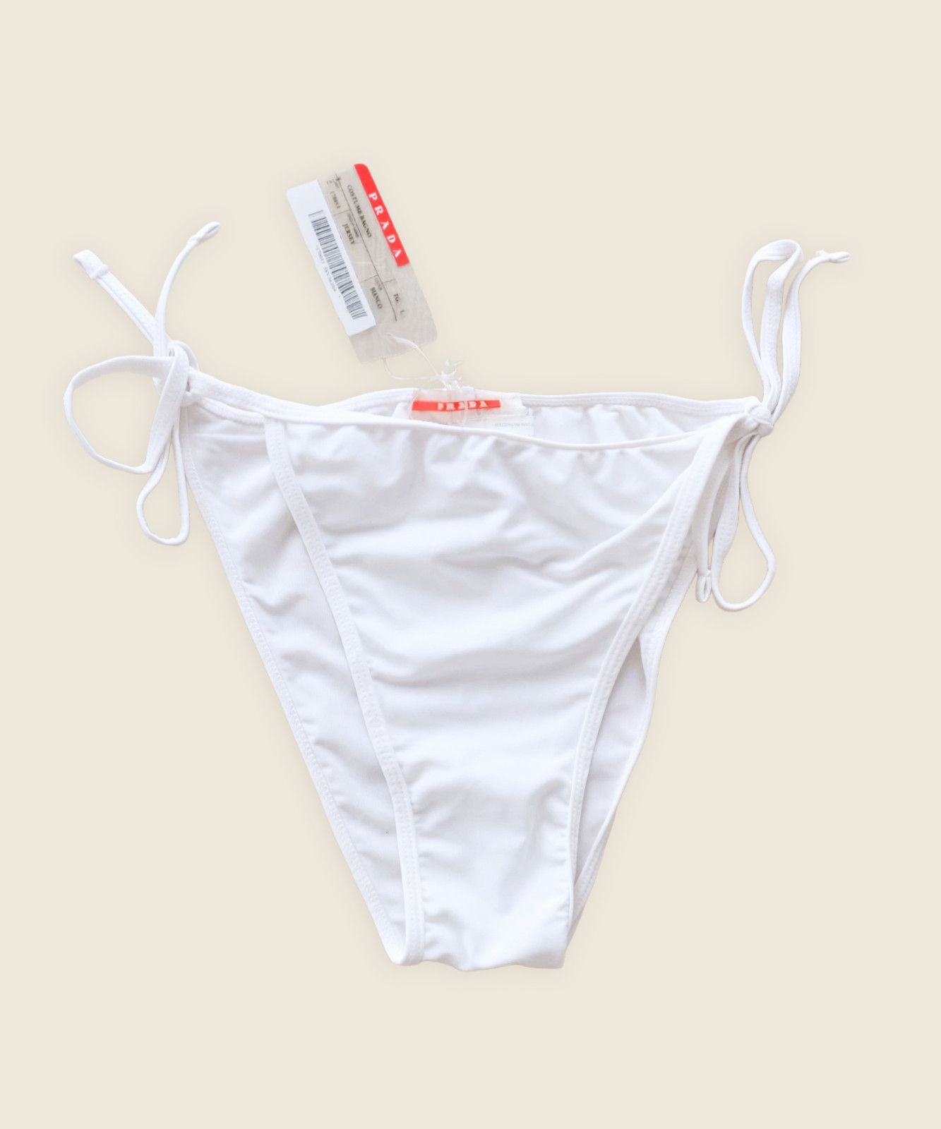 Prada PRADA Bikini Beachwear Red Tab Nylon Swimwear White Size ONE SIZE - 2 Thumbnail